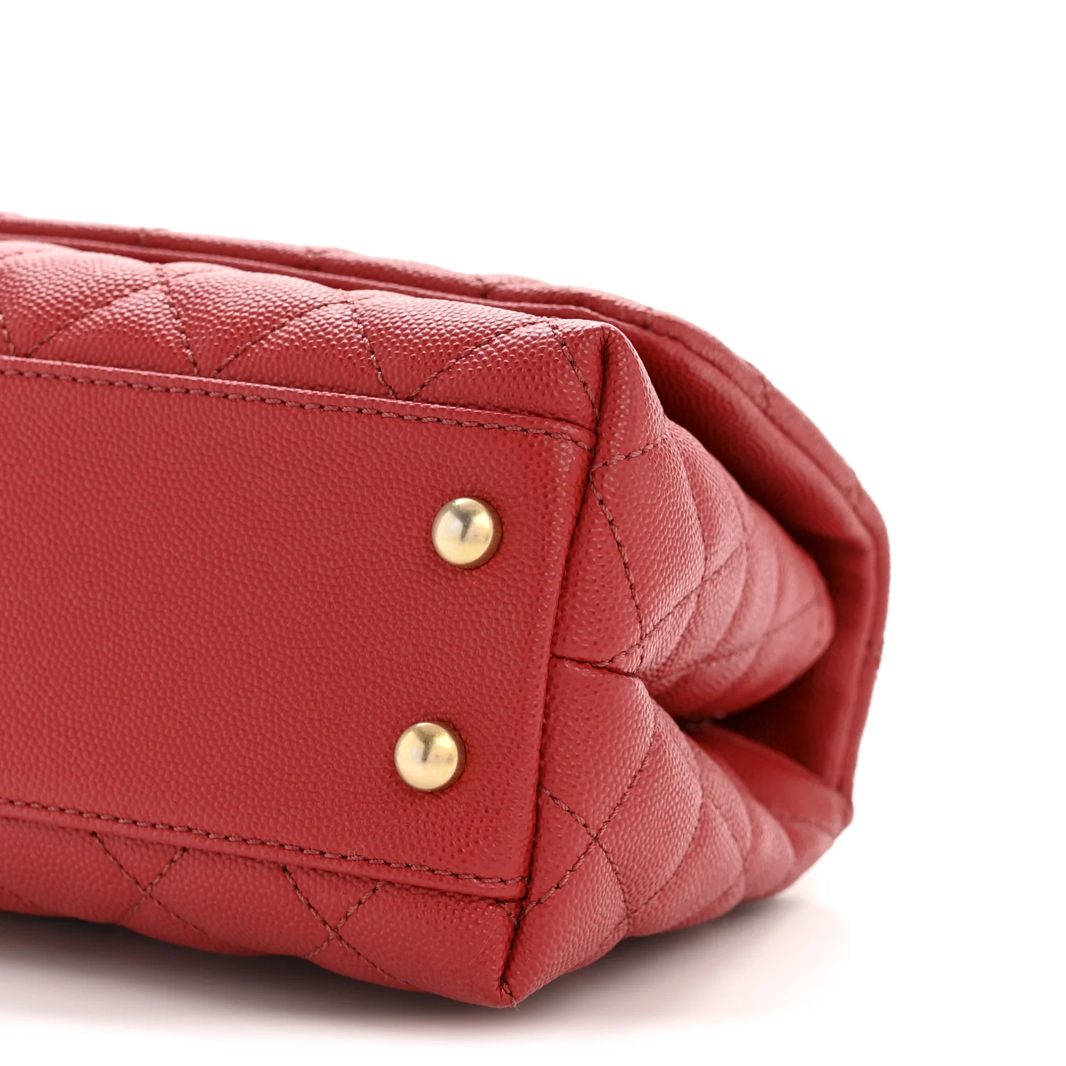 Caviar Lizard Embossed Quilted Mini Coco Handle Flap Red - Image 10