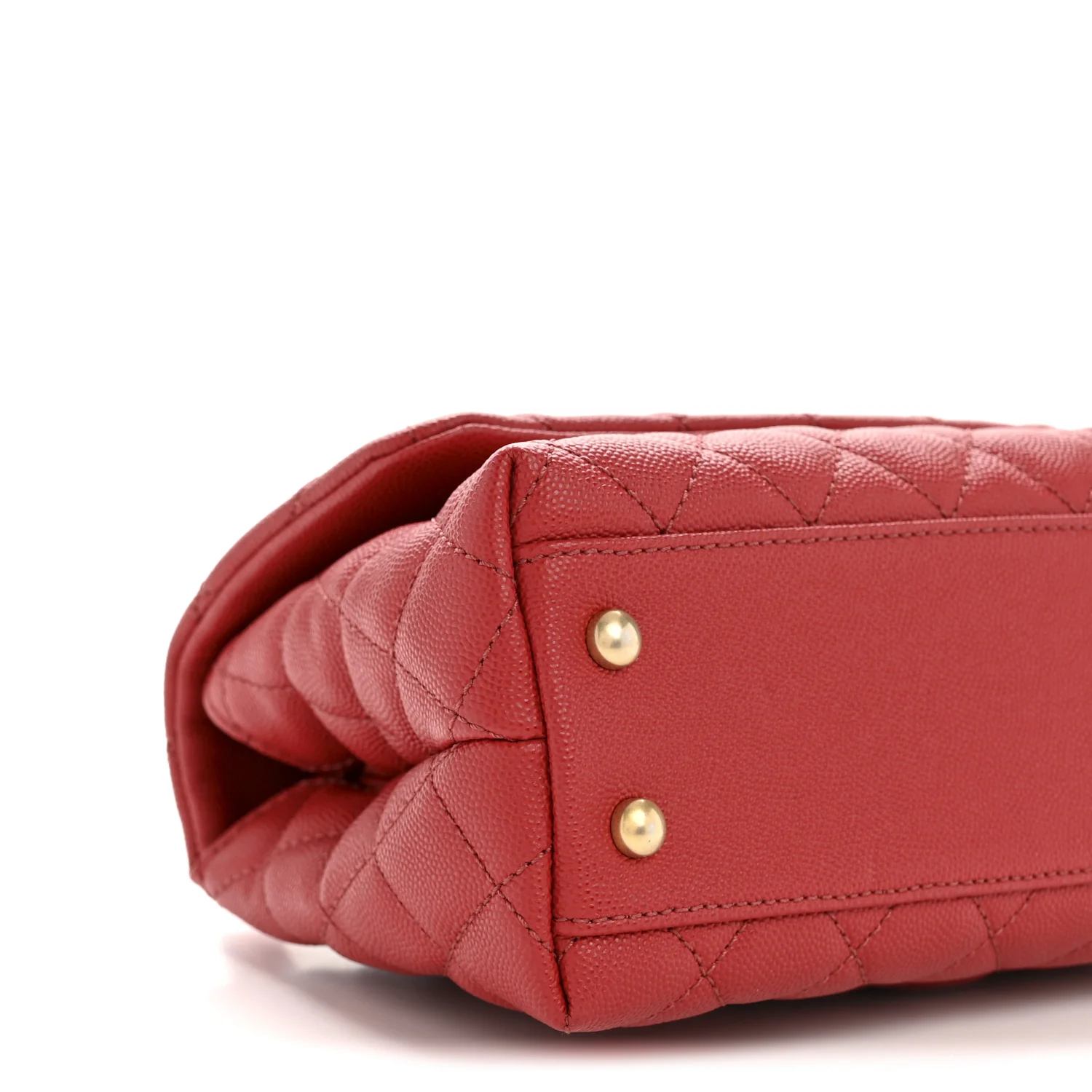 Caviar Lizard Embossed Quilted Mini Coco Handle Flap Red - Image 9