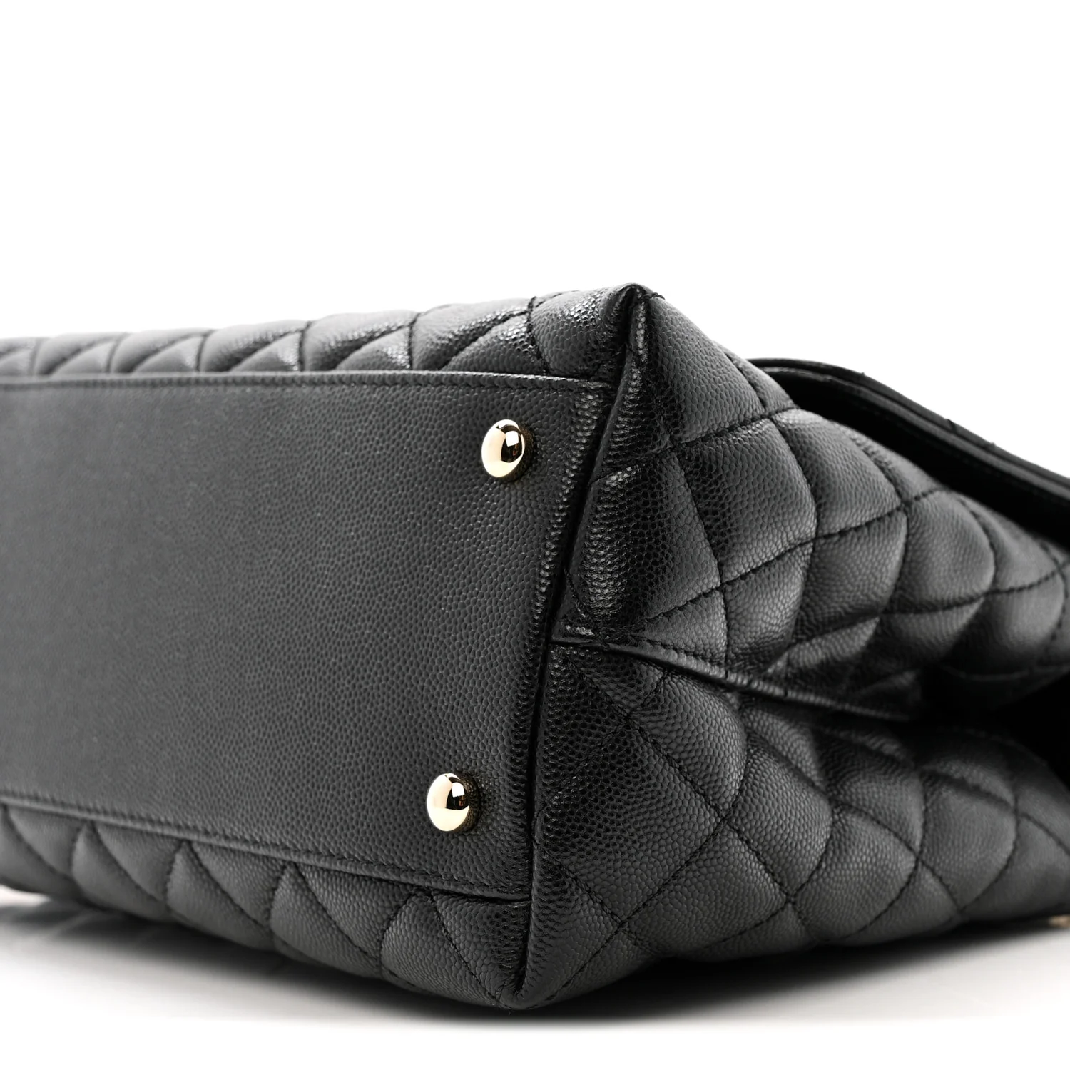 Caviar Lizard Embossed Quilted Small Coco Handle Flap Black - Image 11