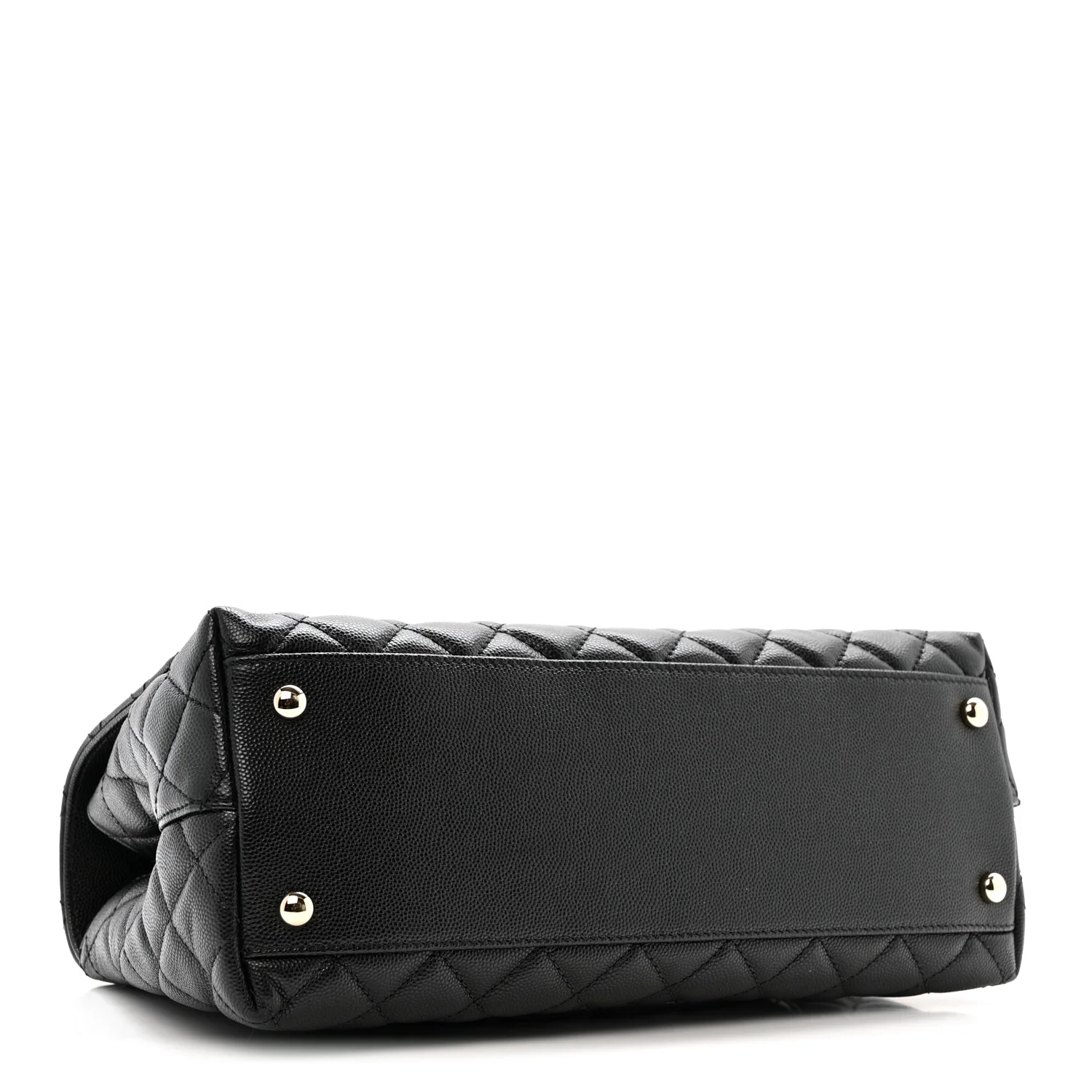 Caviar Lizard Embossed Quilted Small Coco Handle Flap Black - Image 4