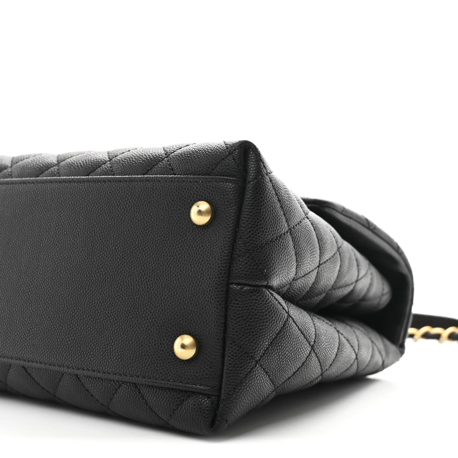 Caviar Lizard Quilted Medium Coco Handle Flap Black - Image 11