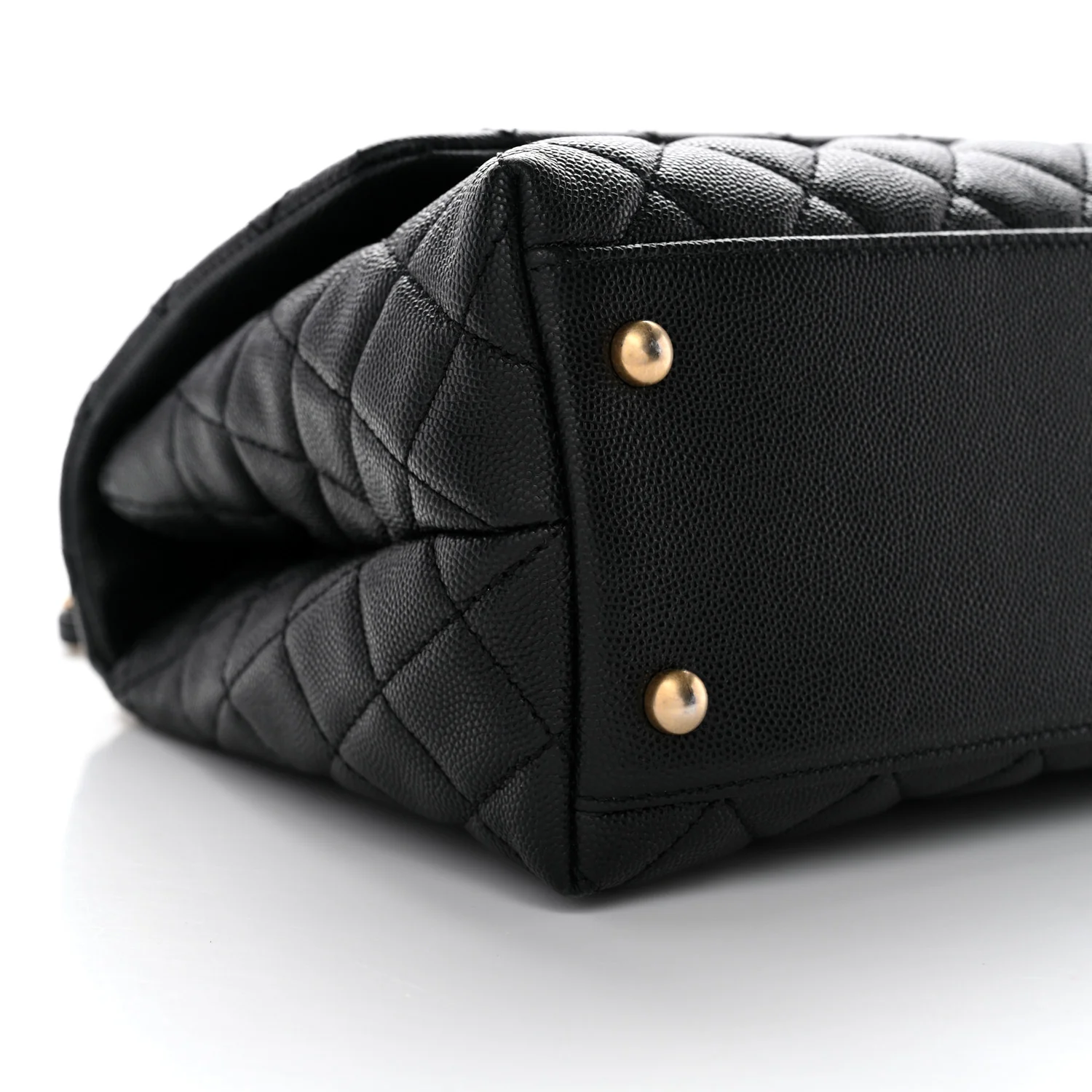 Caviar Lizard Quilted Small Coco Handle Flap Black - Image 9