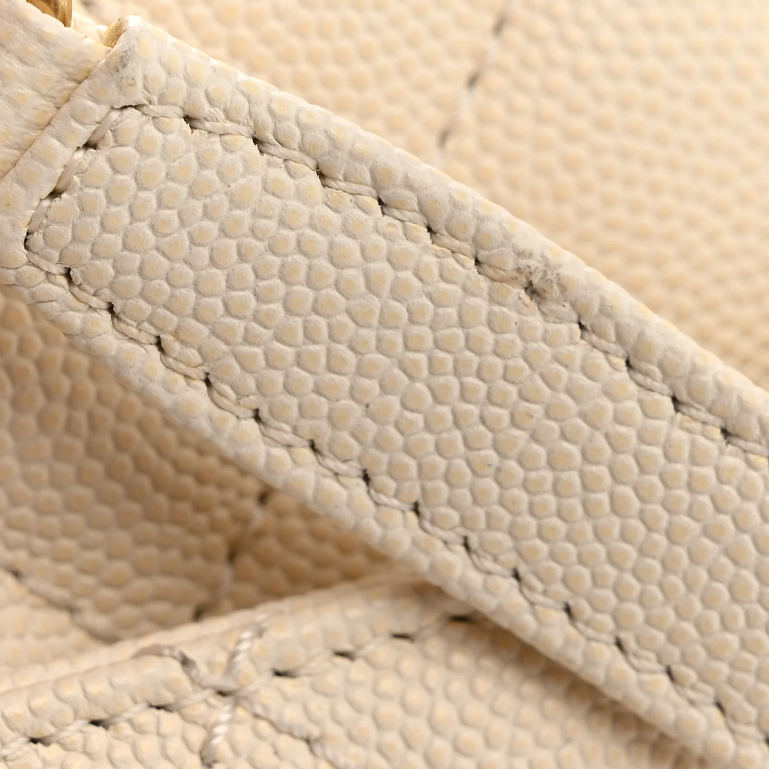 Caviar Lizard Quilted Small Coco Handle Flap Ivory - Image 33