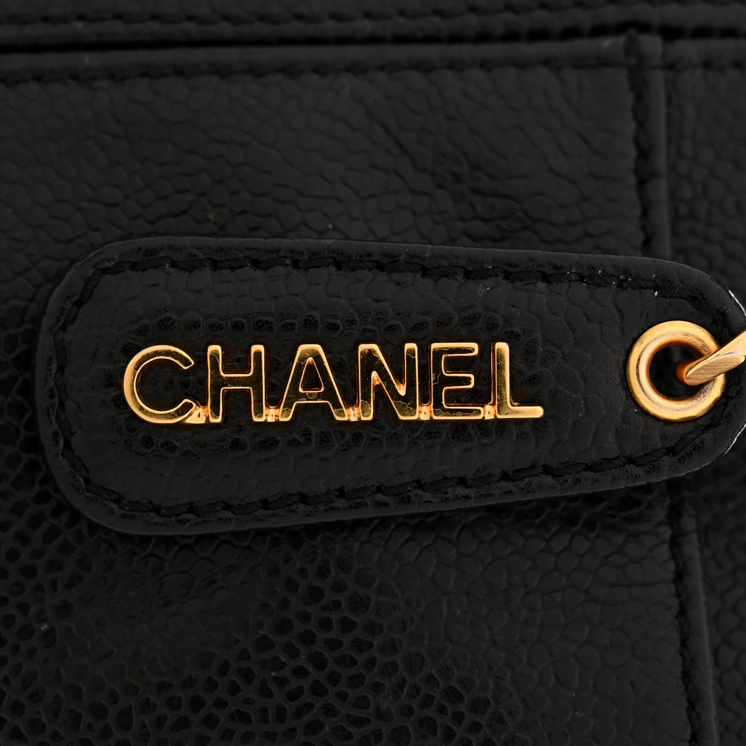 Caviar Logo Shoulder Bag Black - Image 15