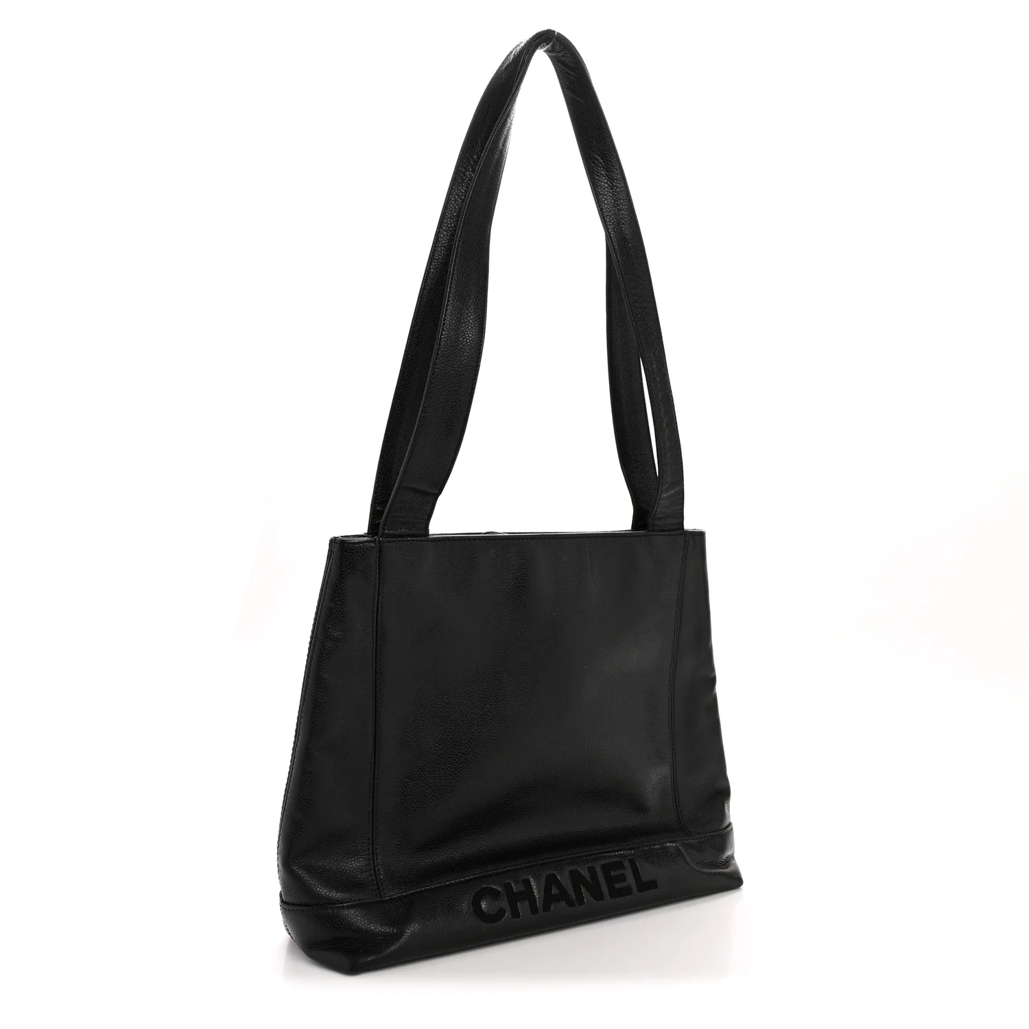 Caviar Logo Shoulder Bag Black - Image 3