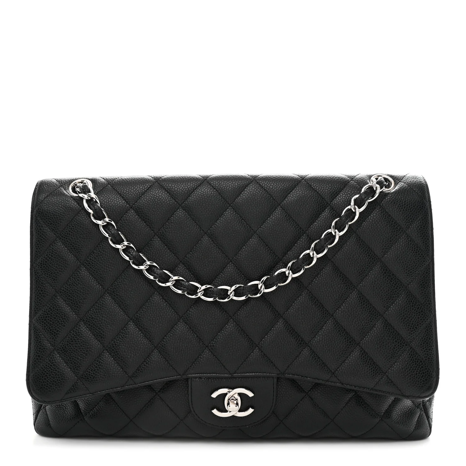 Caviar Maxi Single Flap Black