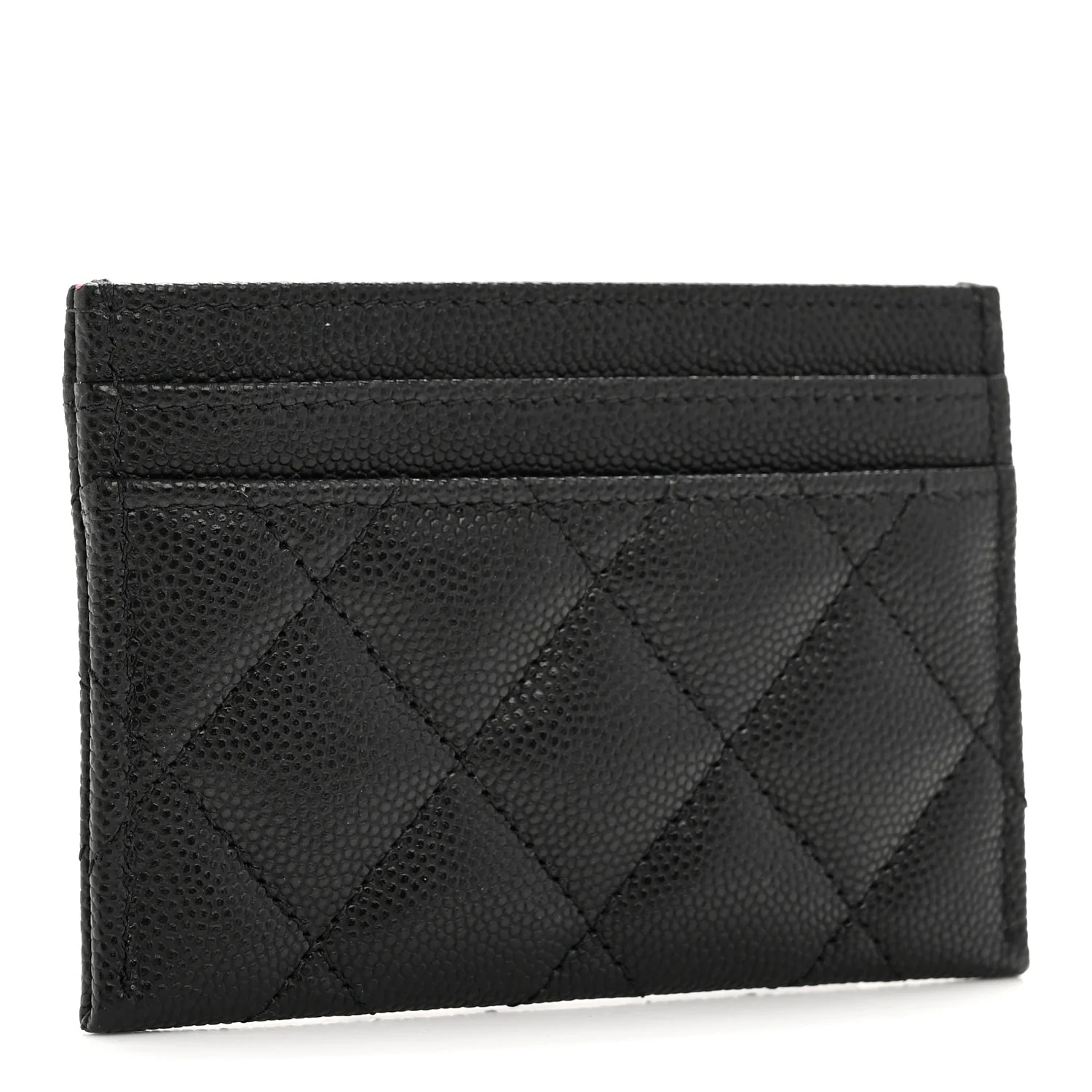 Caviar Metal Perforated Quilted Card Holder Black - Image 3