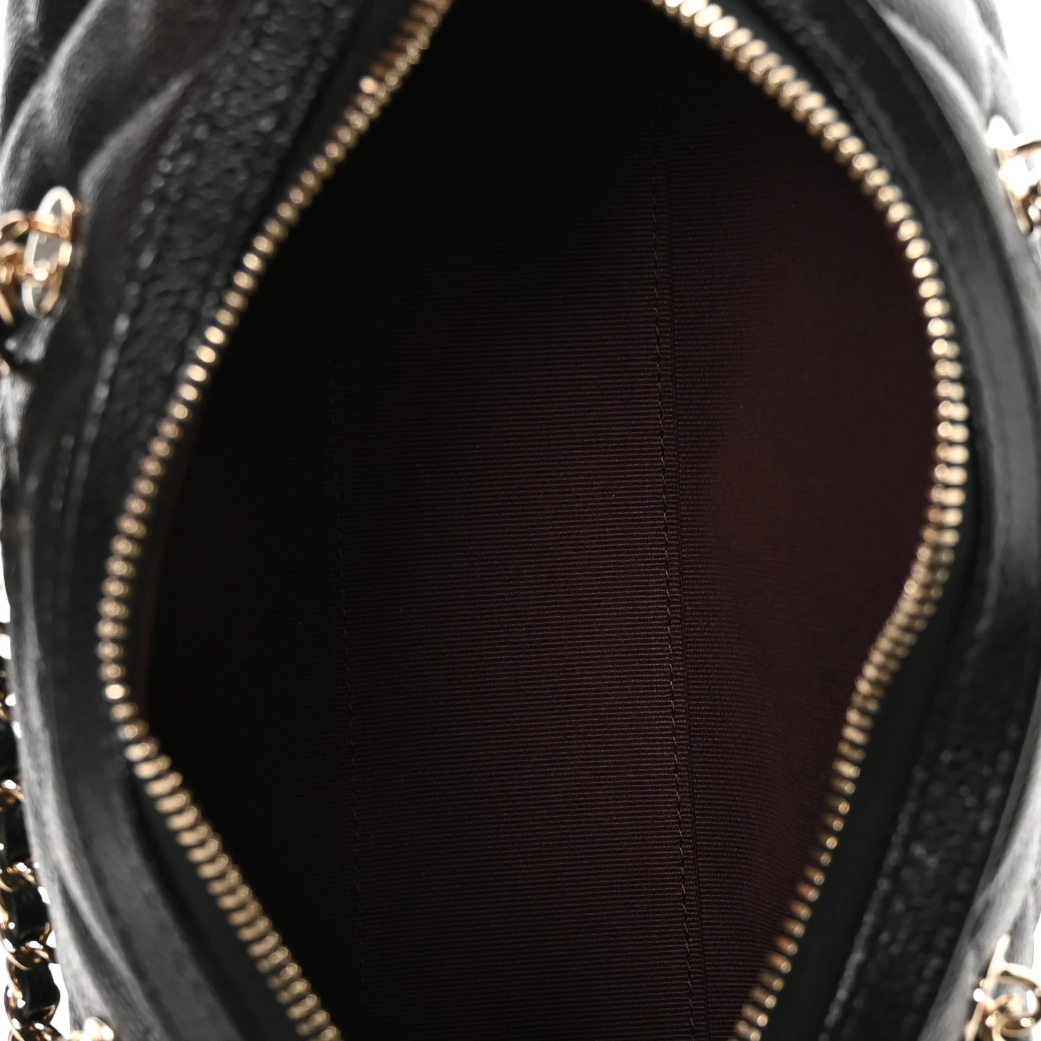 Caviar Quilted Barrel Clutch With Chain Black - Image 5