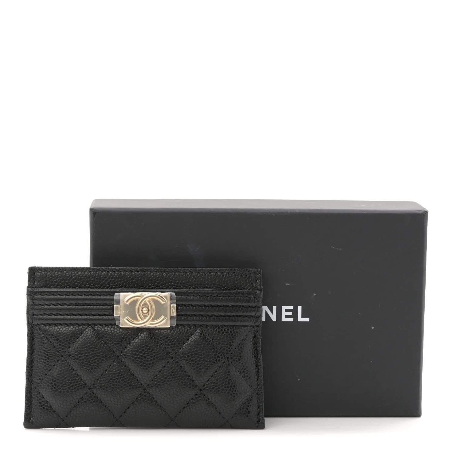 Caviar Quilted Boy Card Holder Black - Image 8