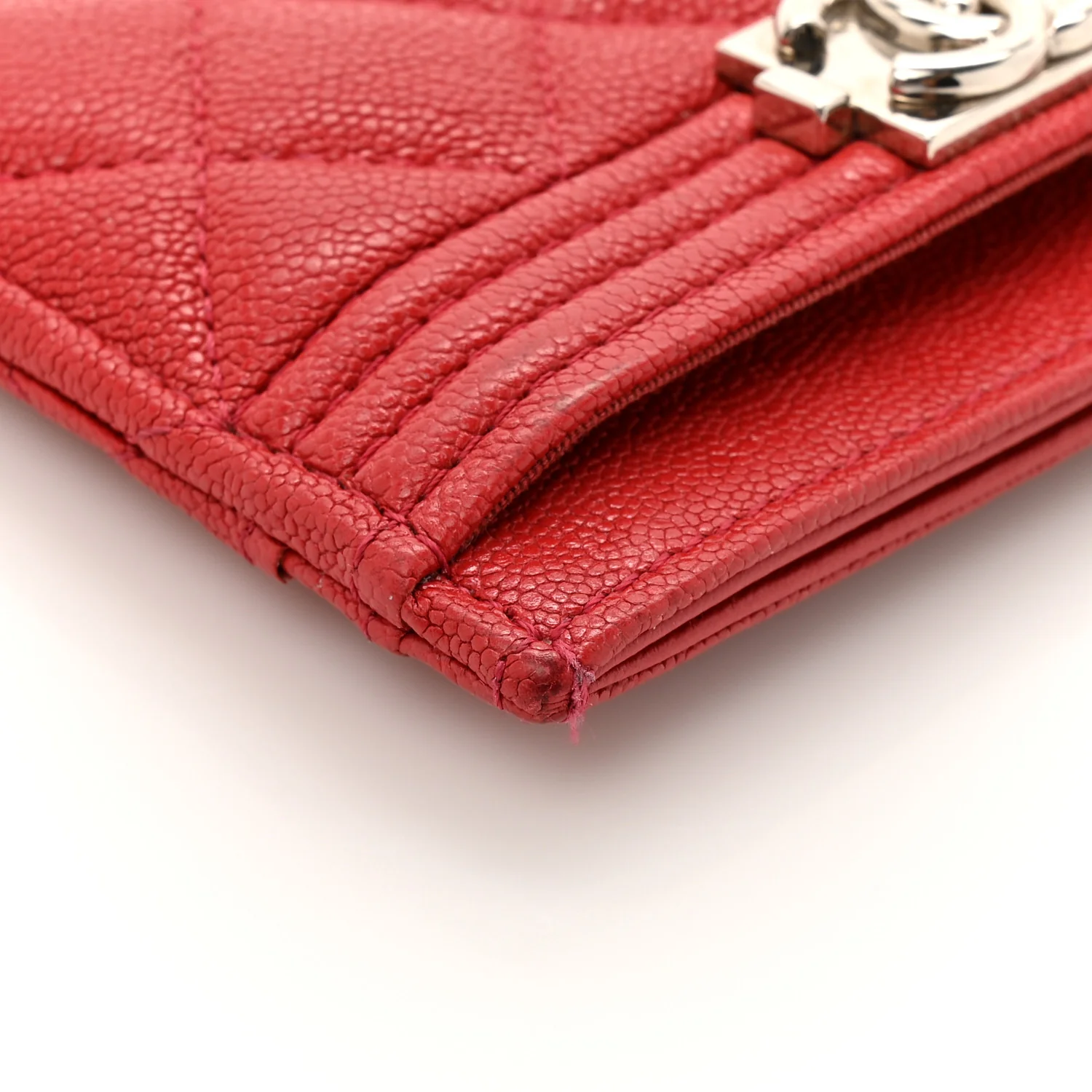 Caviar Quilted Boy Card Holder Red - Image 11