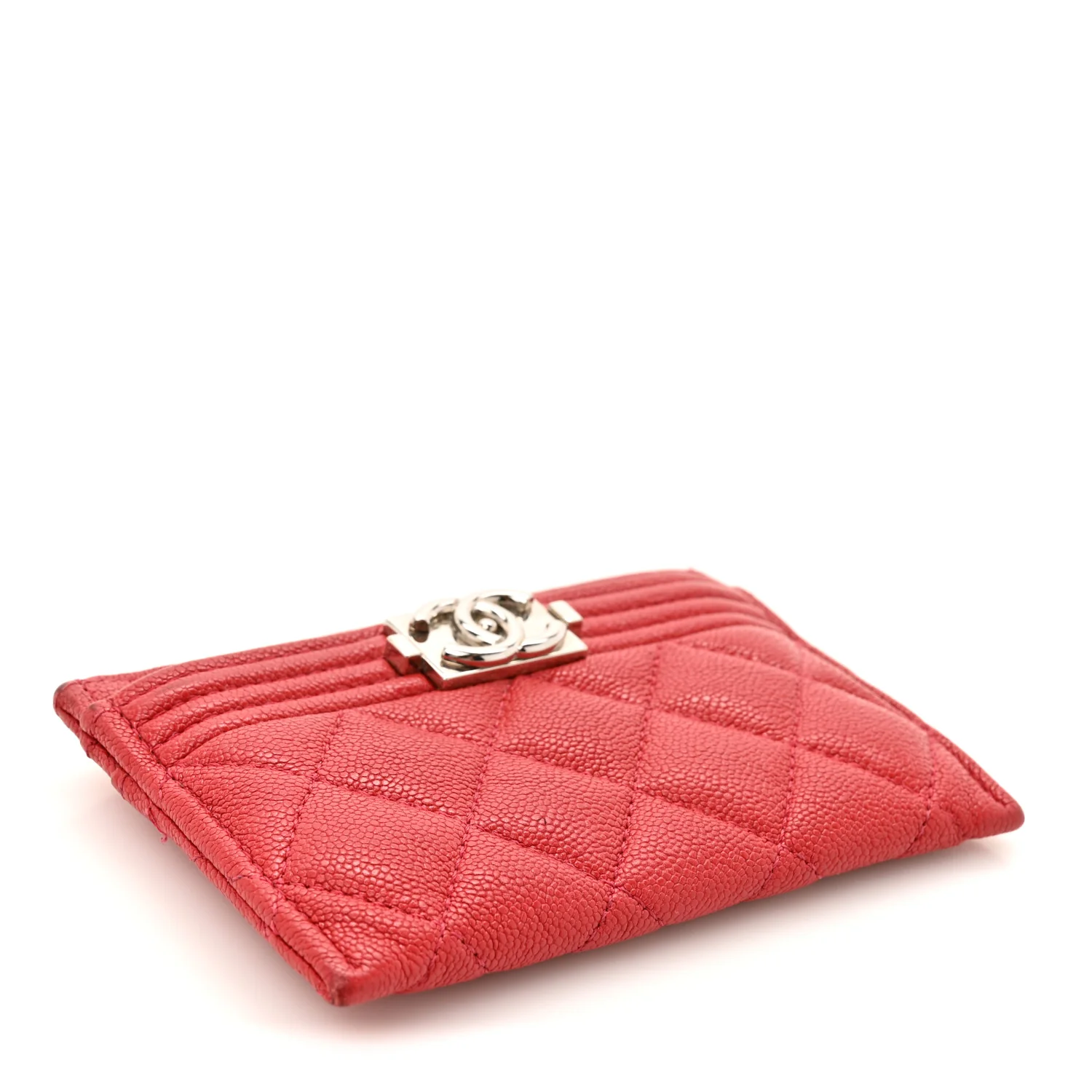 Caviar Quilted Boy Card Holder Red - Image 4