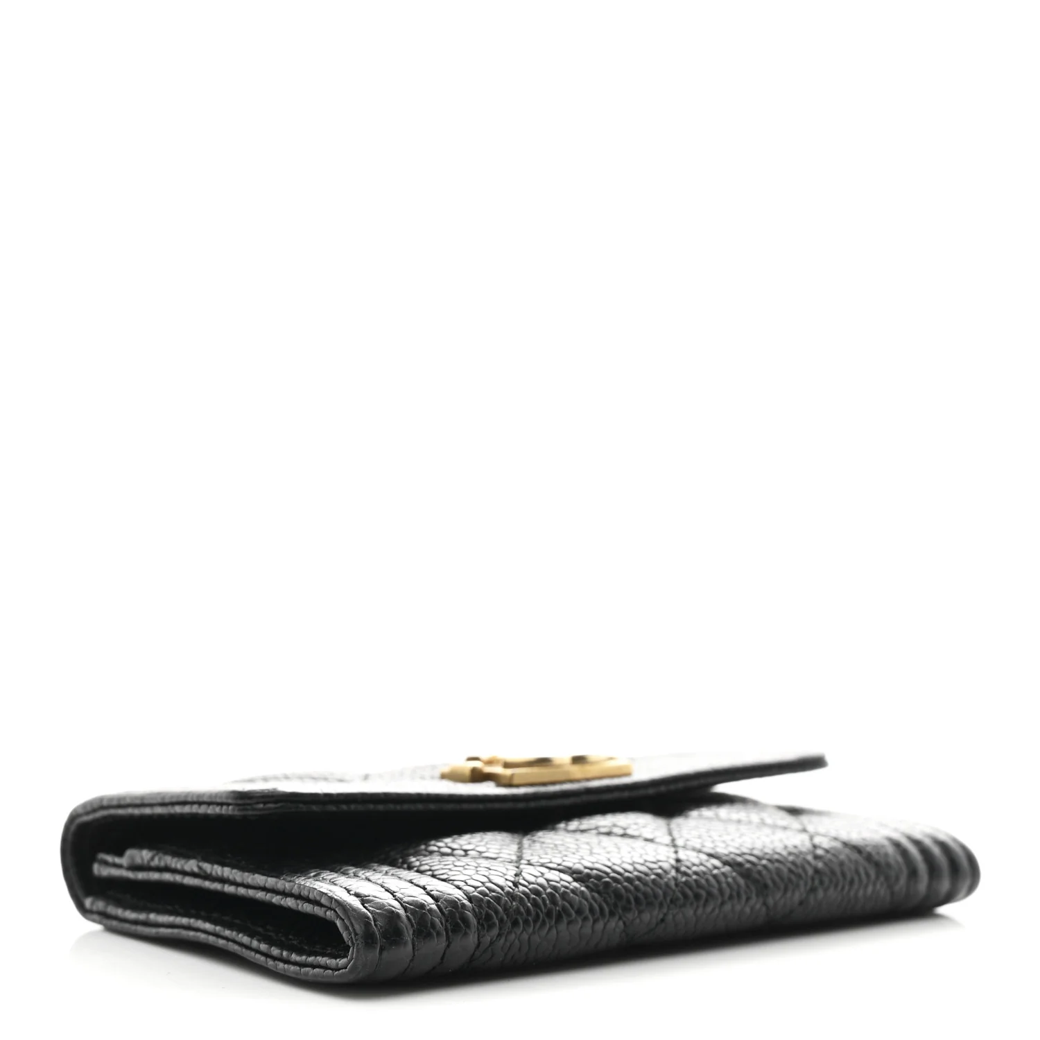 Caviar Quilted Boy Flap Card Holder Black - Image 4