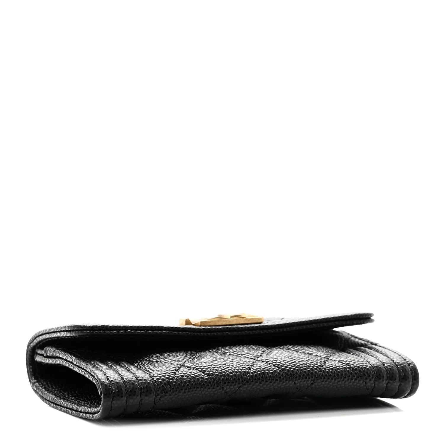 Caviar Quilted Boy Flap Card Holder Black - Image 4