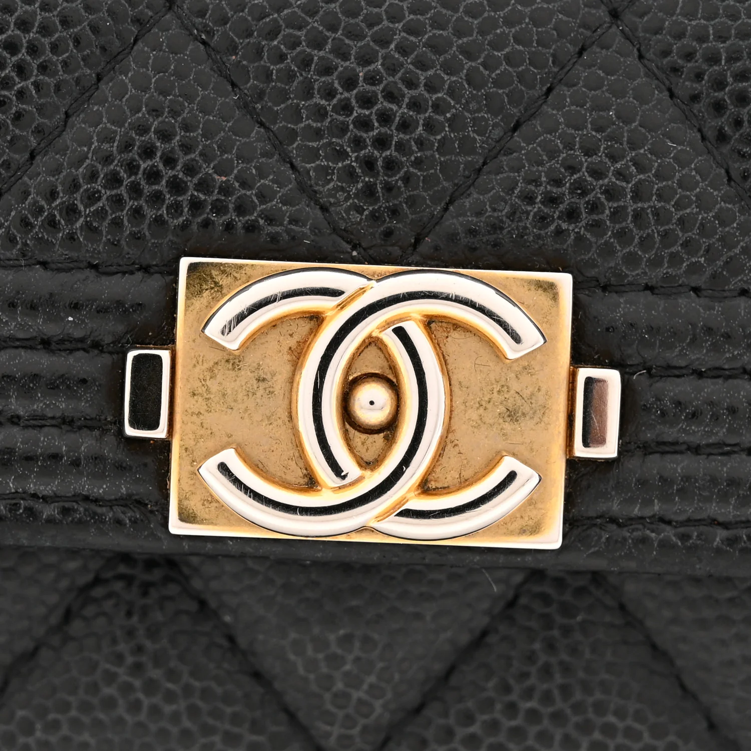 Caviar Quilted Boy Flap Card Holder Black - Image 22