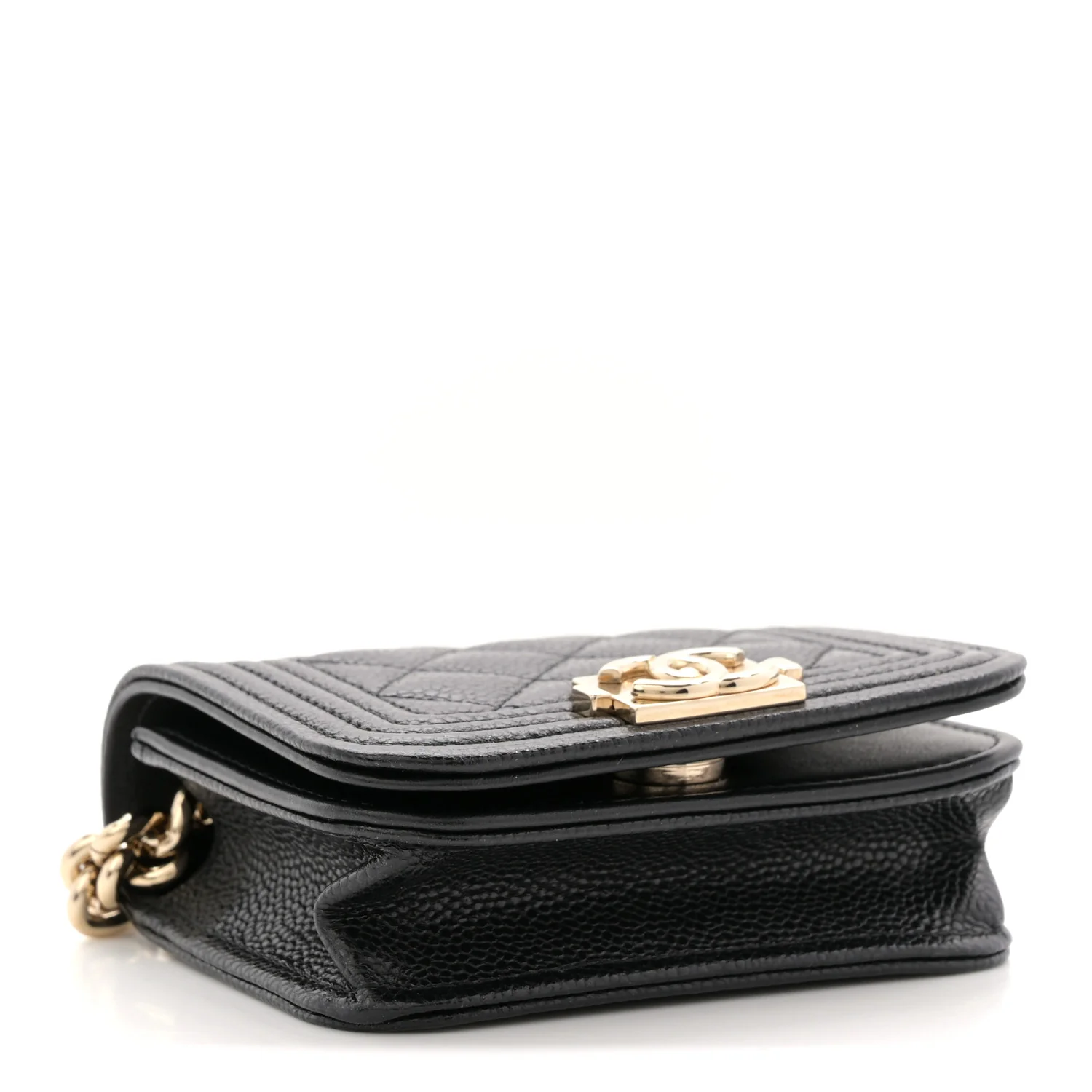 Caviar Quilted Boy Flap Waist Belt Bag Black - Image 4