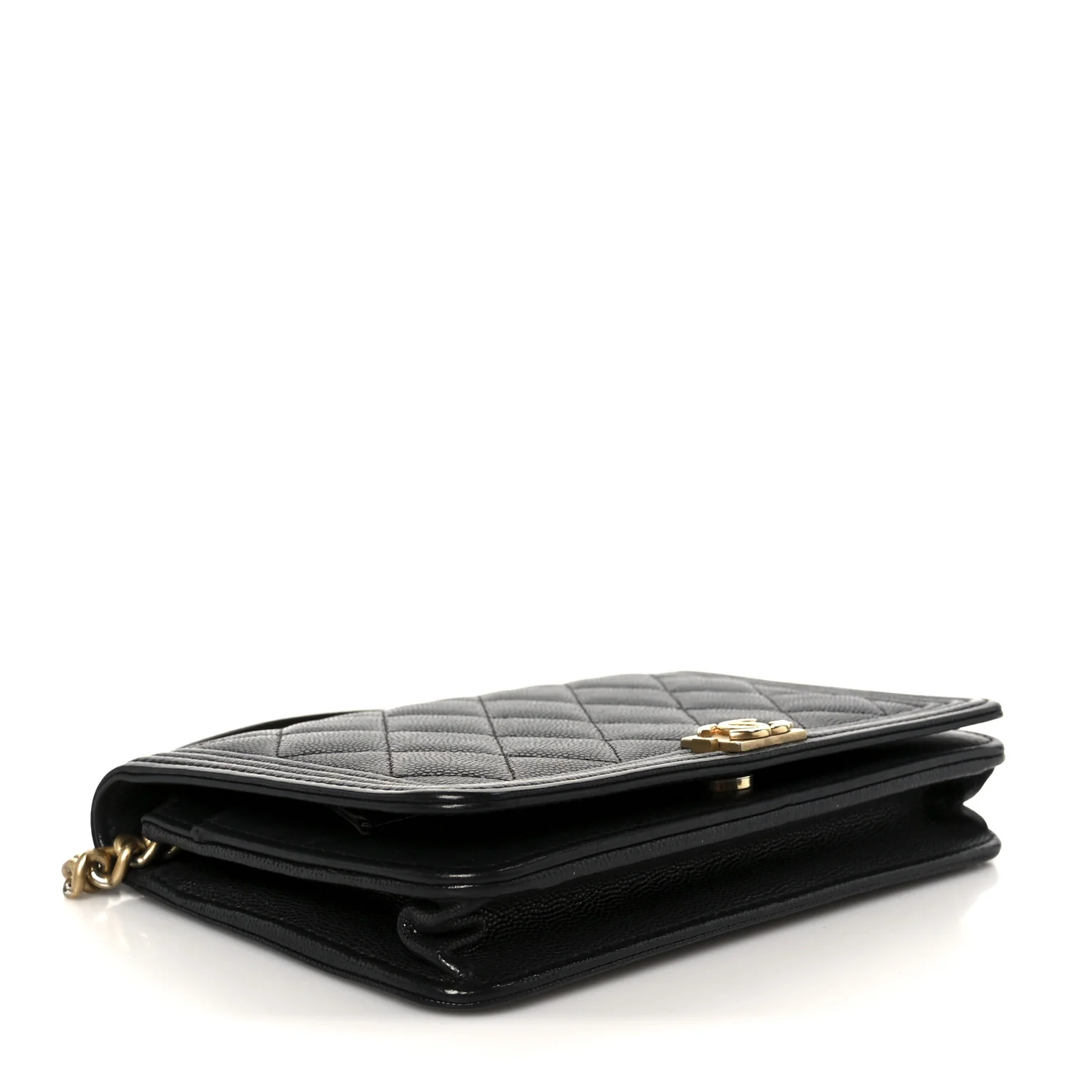 Caviar Quilted Boy Wallet On Chain WOC Black - Image 4