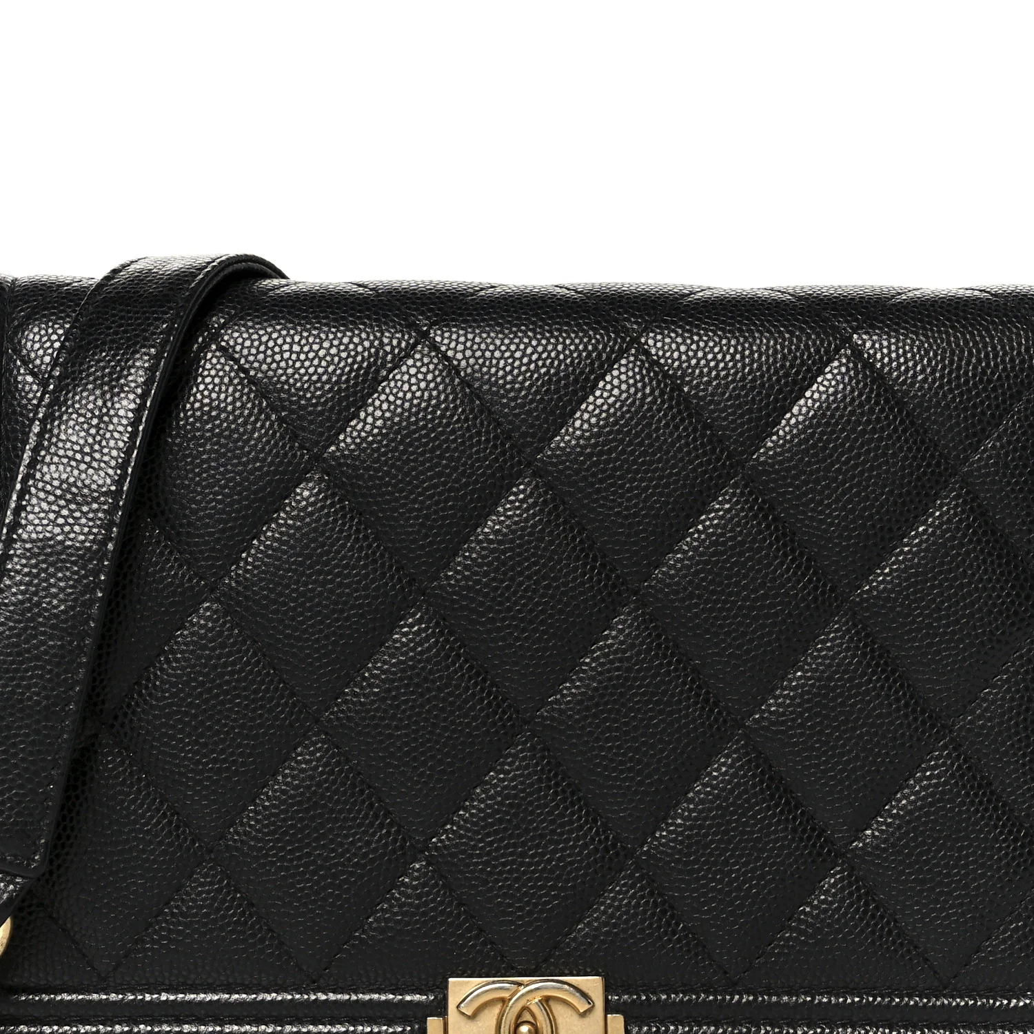 Caviar Quilted Boy Wallet On Chain WOC Black - Image 9