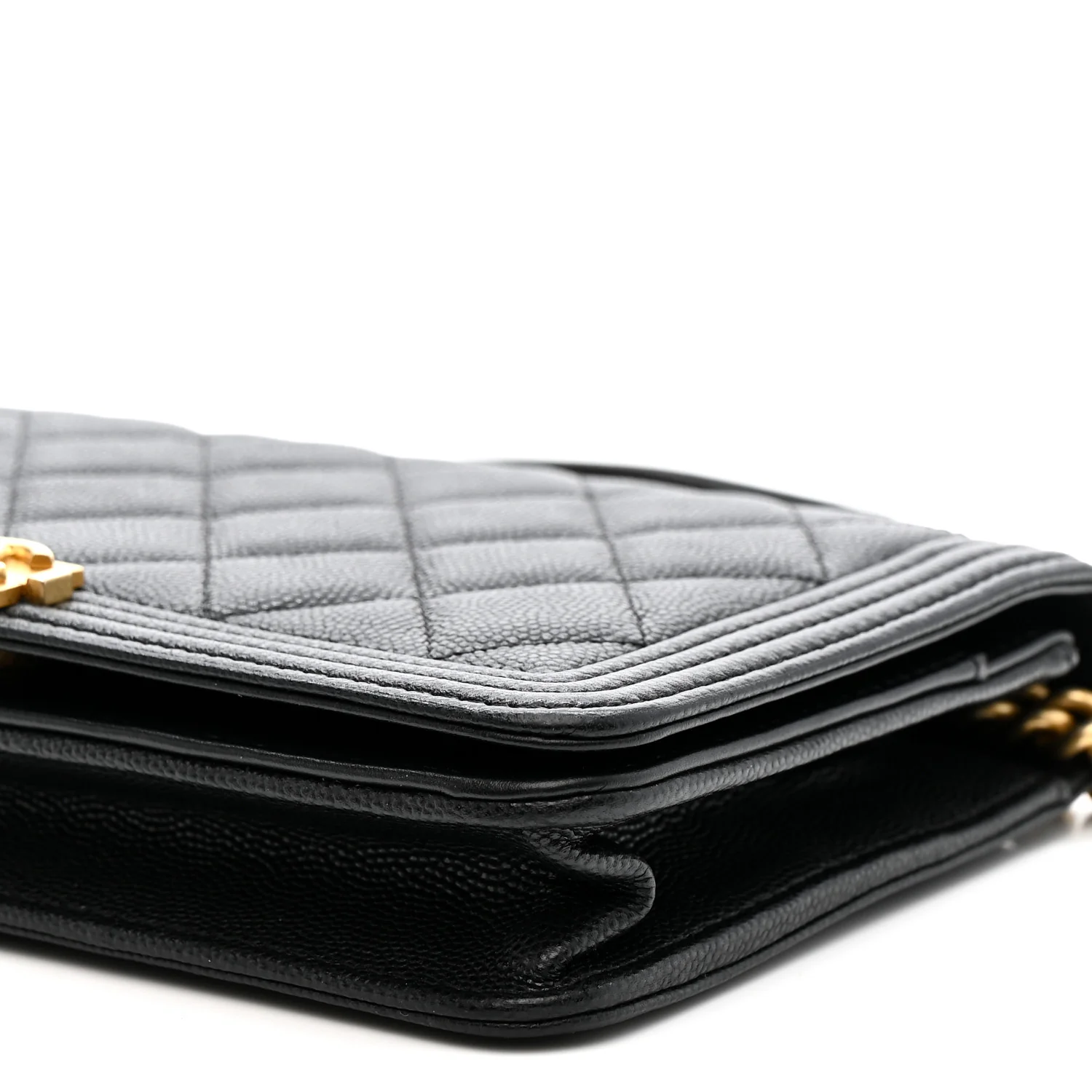 Caviar Quilted Boy Wallet On Chain WOC Black - Image 11