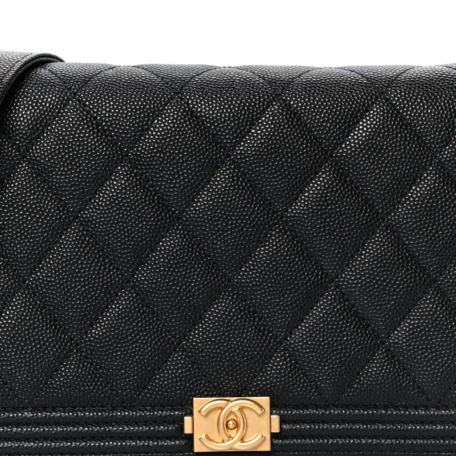 Caviar Quilted Boy Wallet On Chain WOC Black - Image 9