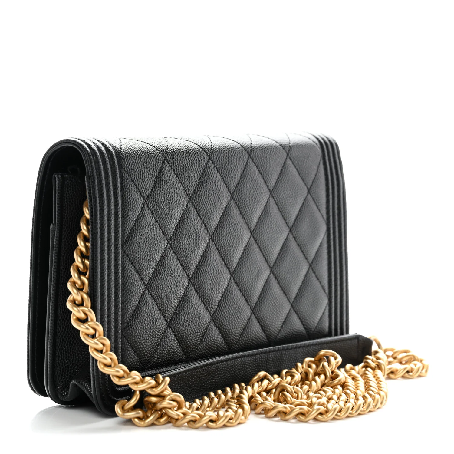 Caviar Quilted Boy Wallet On Chain WOC Black - Image 5