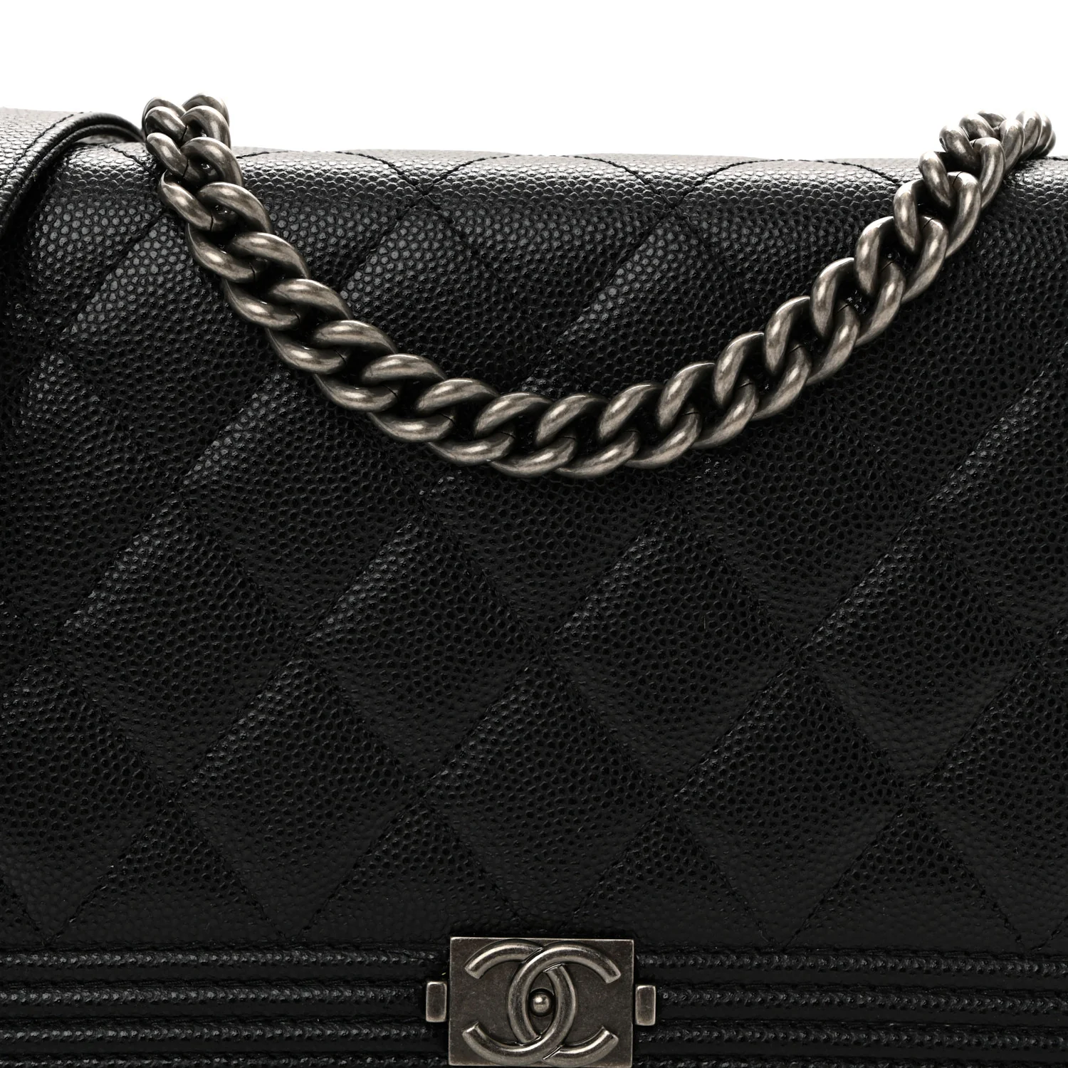 Caviar Quilted Boy Wallet On Chain WOC Black - Image 9
