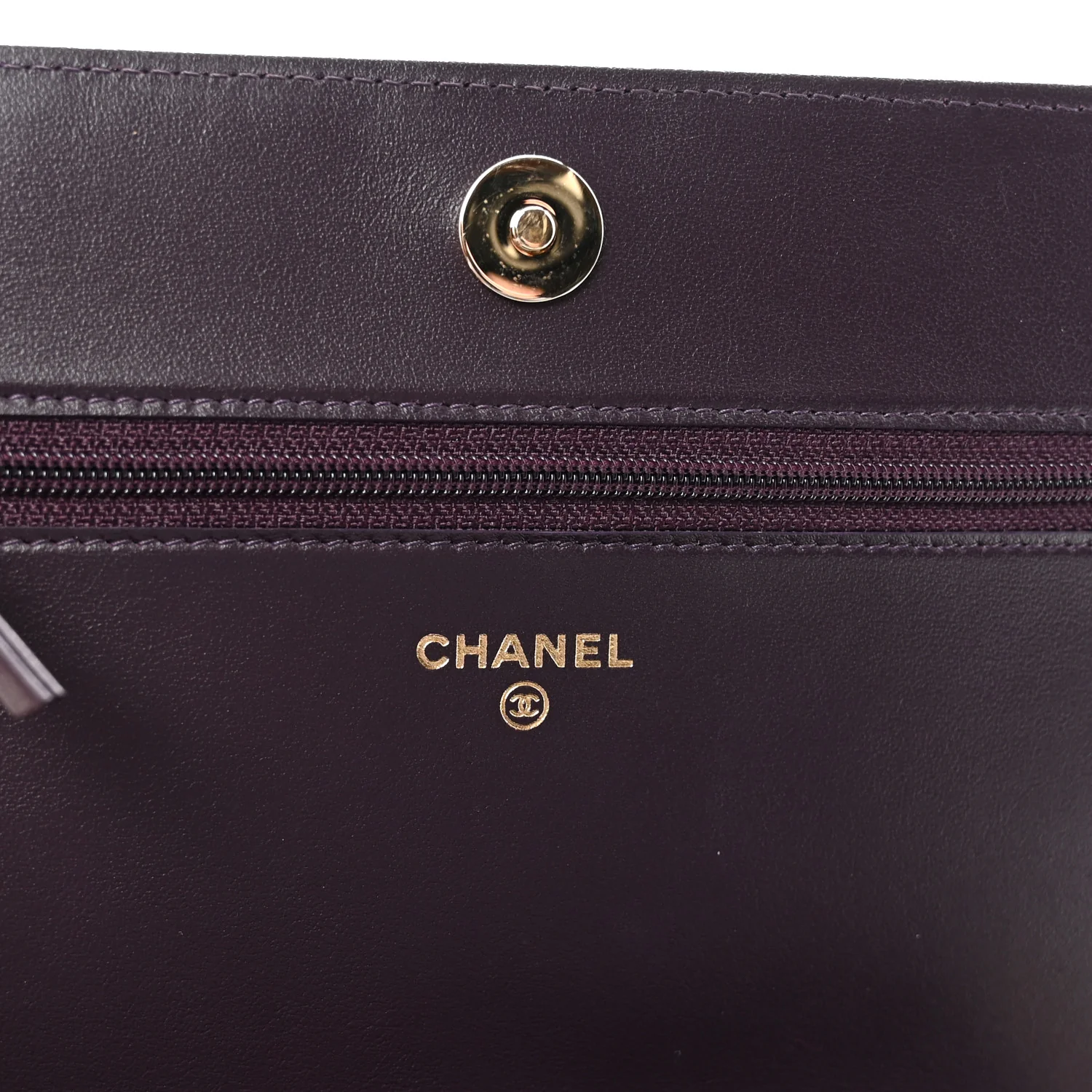Caviar Quilted Boy Wallet On Chain WOC Dark Purple - Image 11