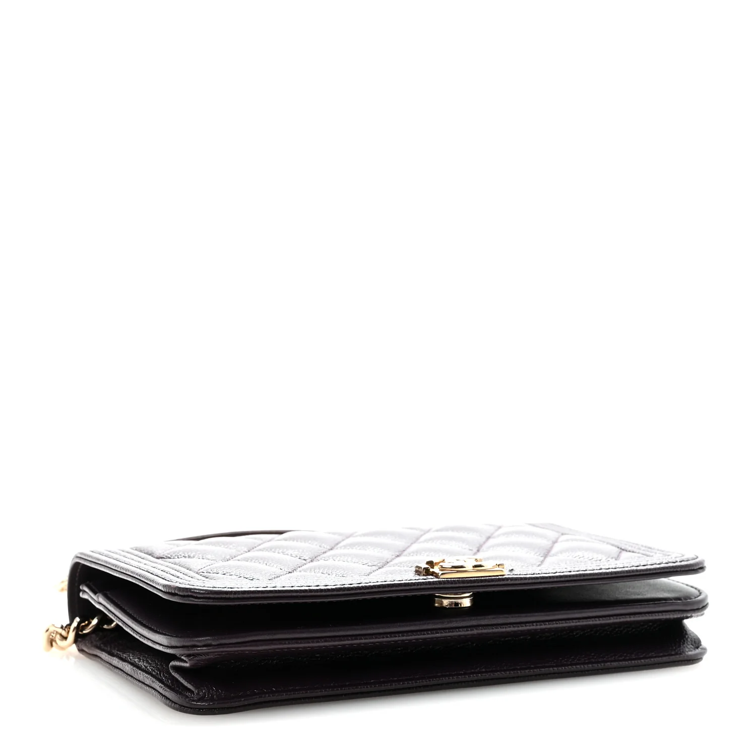 Caviar Quilted Boy Wallet On Chain WOC Dark Purple - Image 7