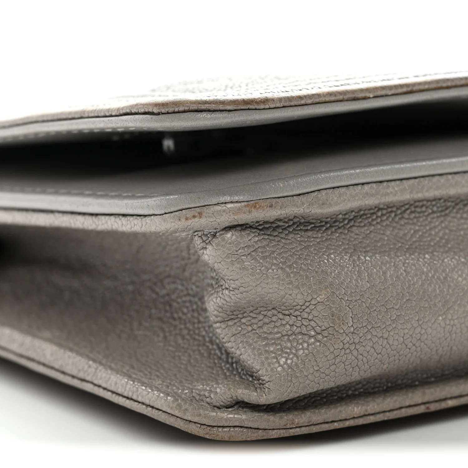 Caviar Quilted Boy Wallet On Chain WOC Grey - Image 10