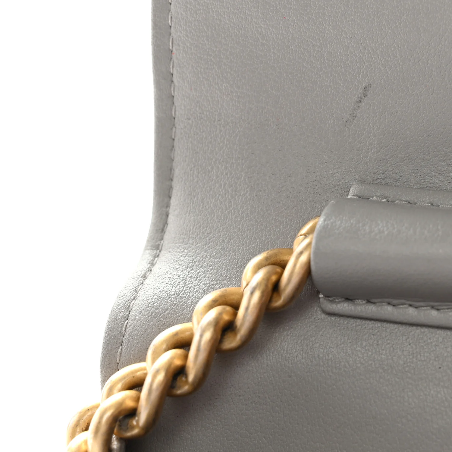 Caviar Quilted Boy Wallet On Chain WOC Grey - Image 14