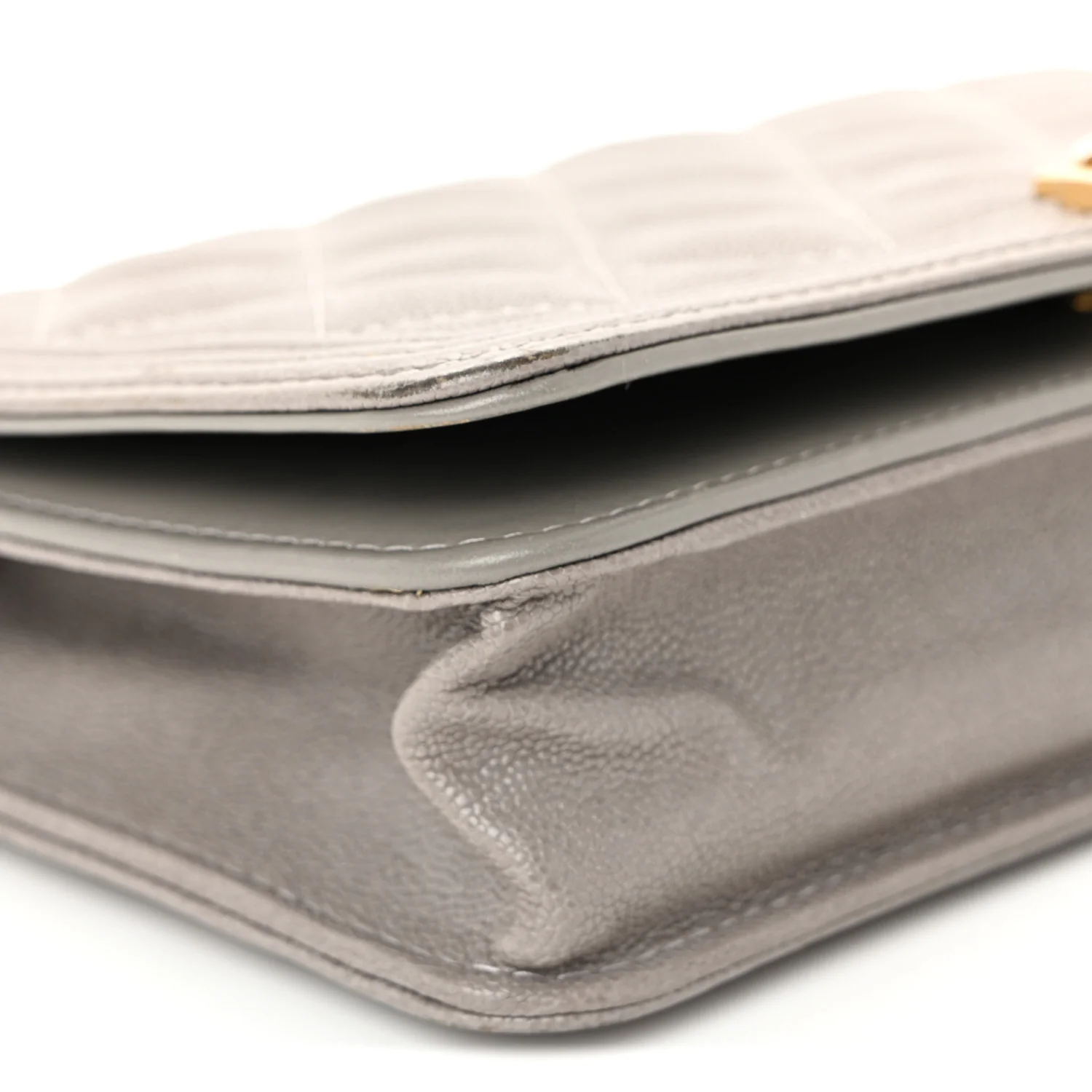 Caviar Quilted Boy Wallet On Chain WOC Grey - Image 10