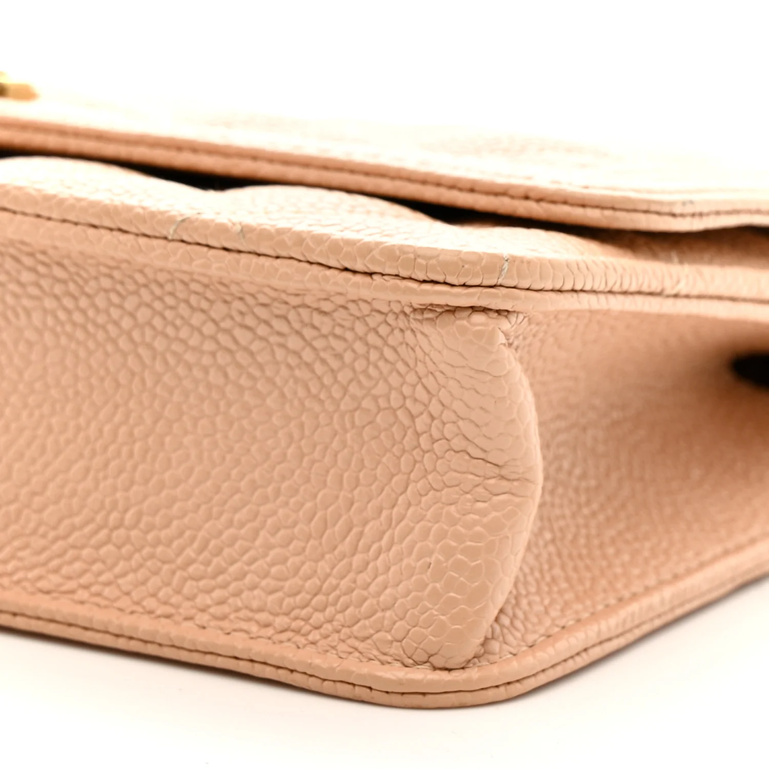 Caviar Quilted Boy Wallet On Chain WOC Light Beige - Image 11