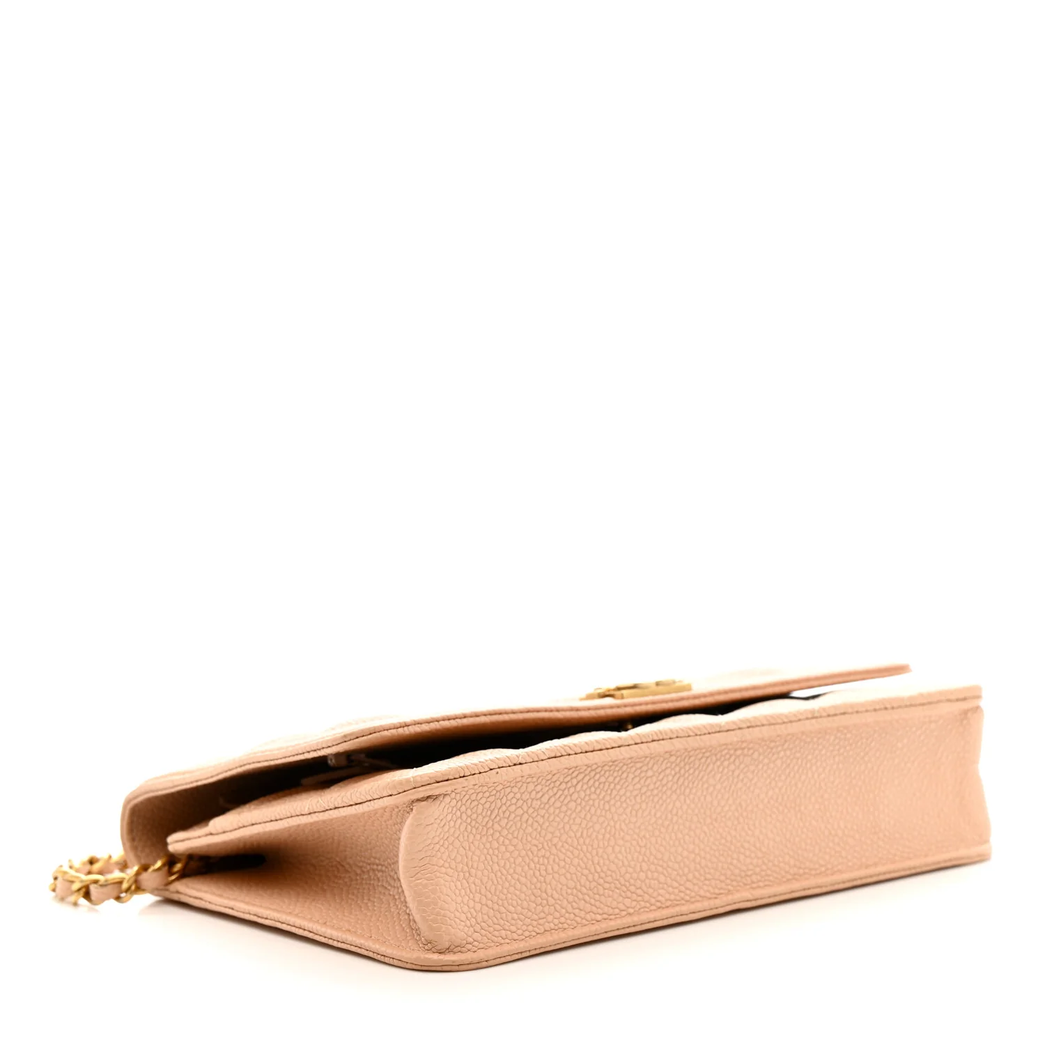 Caviar Quilted Boy Wallet On Chain WOC Light Beige - Image 4