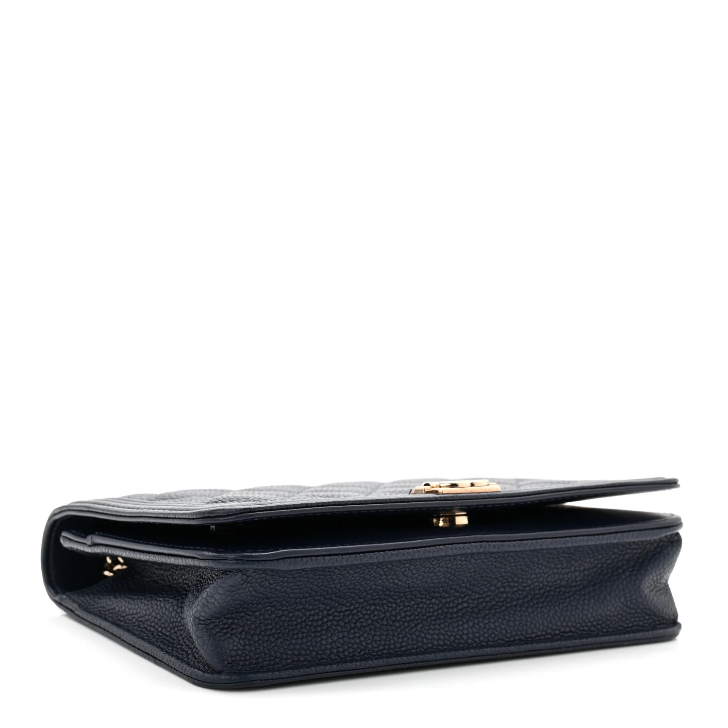 Caviar Quilted Boy Wallet On Chain WOC Navy - Image 4