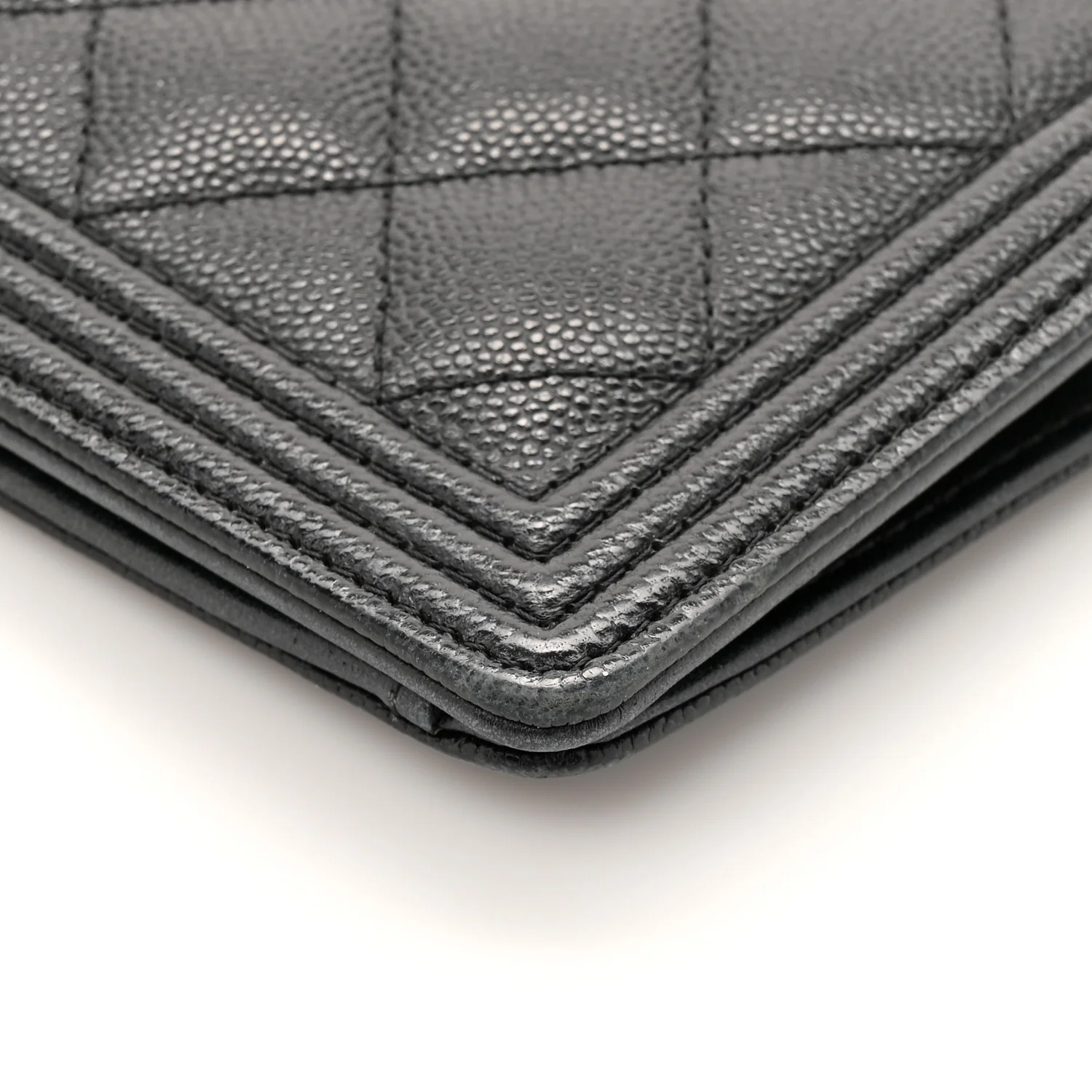 Caviar Quilted Boy Yen Wallet Black - Image 12