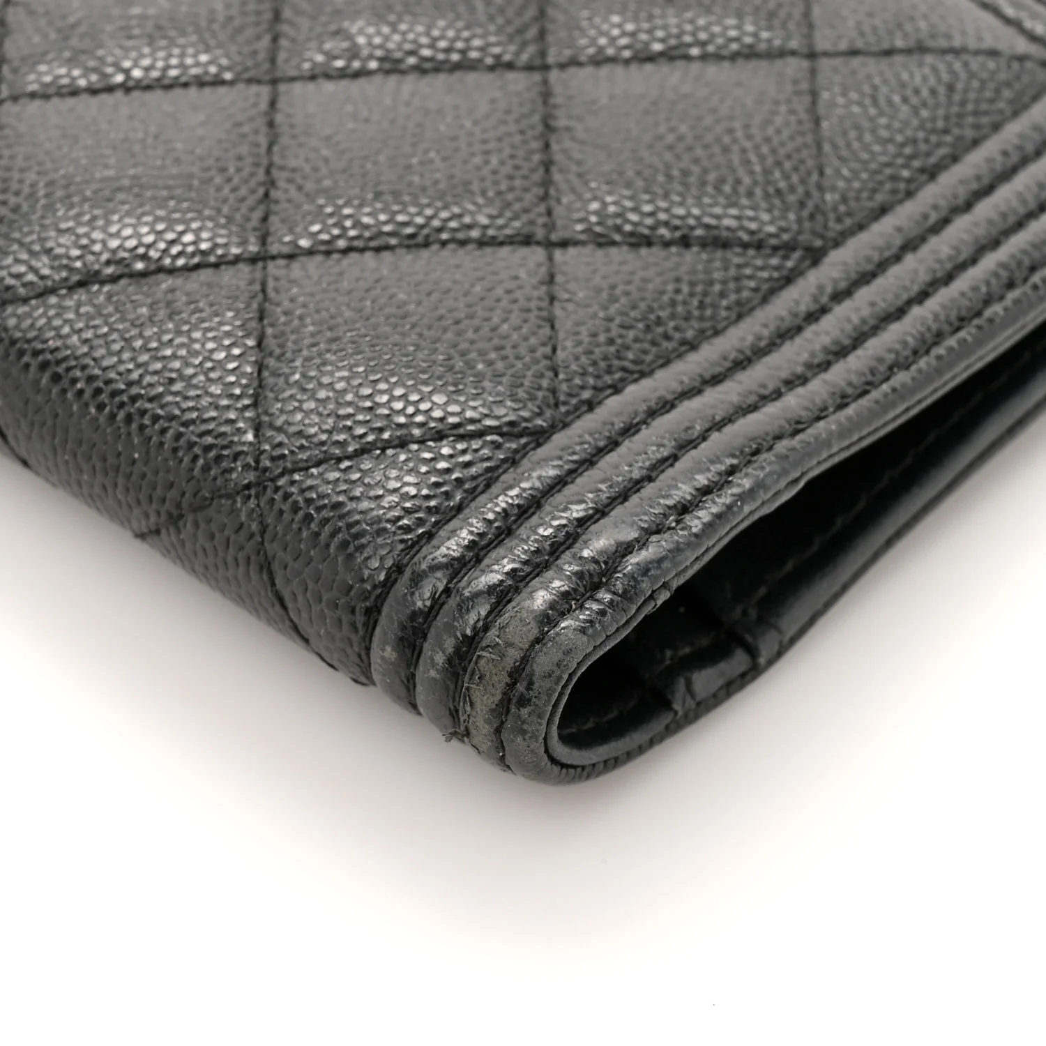 Caviar Quilted Boy Yen Wallet Black - Image 15