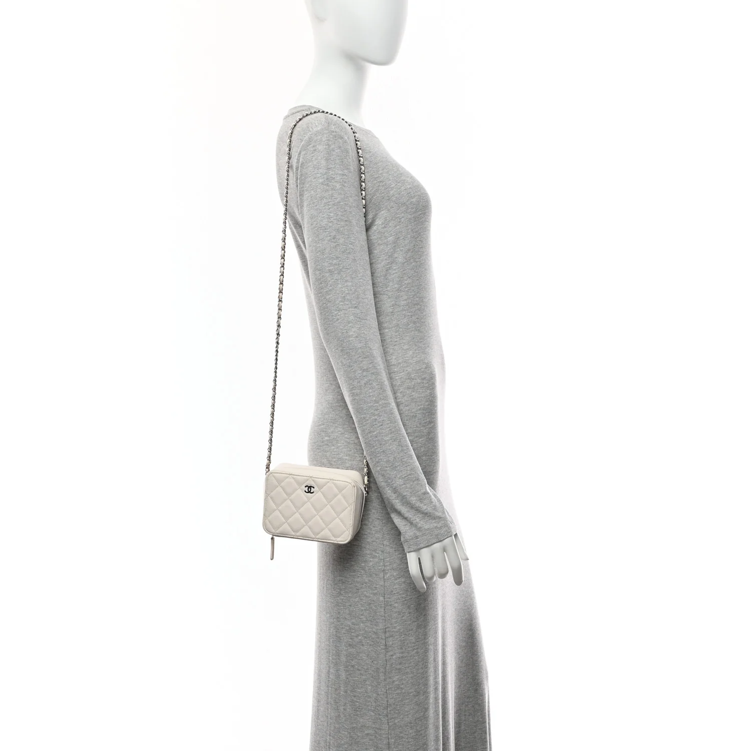 Caviar Quilted Camera Bag White - Image 2