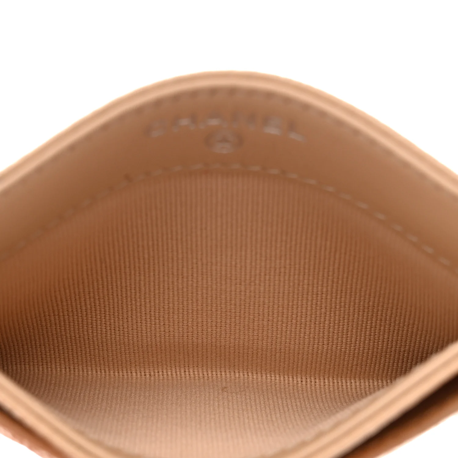 Caviar Quilted Card Holder Beige - Image 5