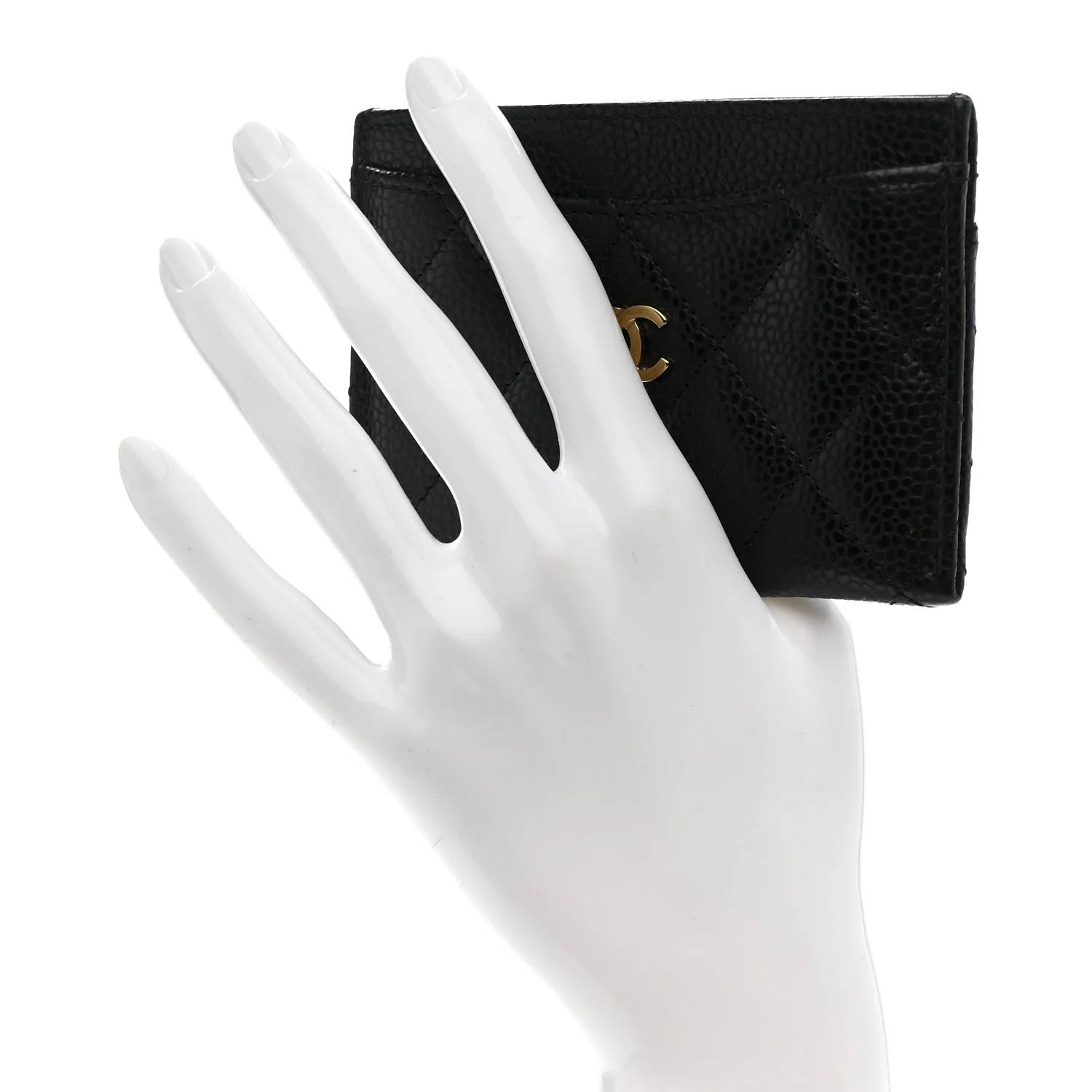 Caviar Quilted Card Holder Black - Image 2
