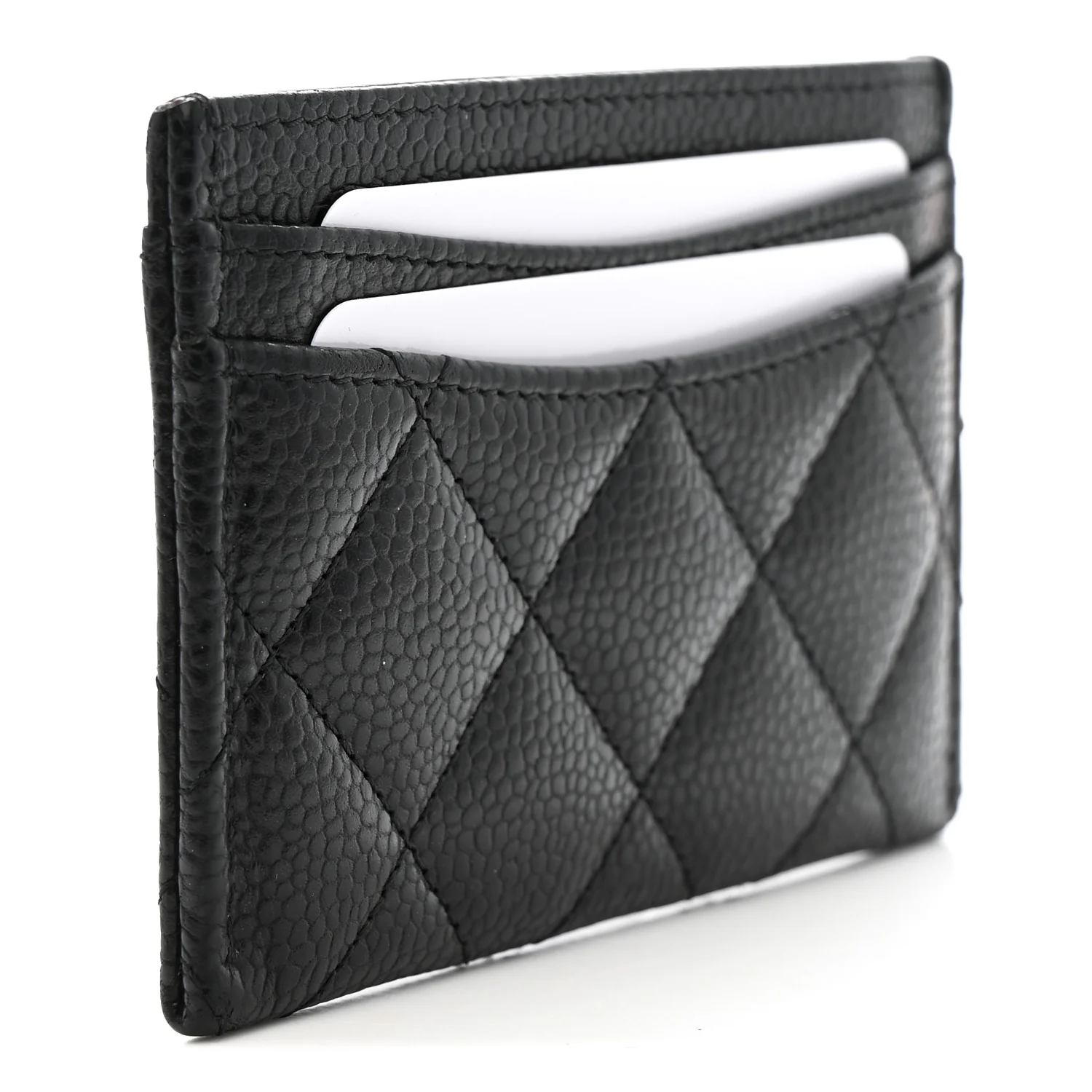 Caviar Quilted Card Holder Black - Image 3