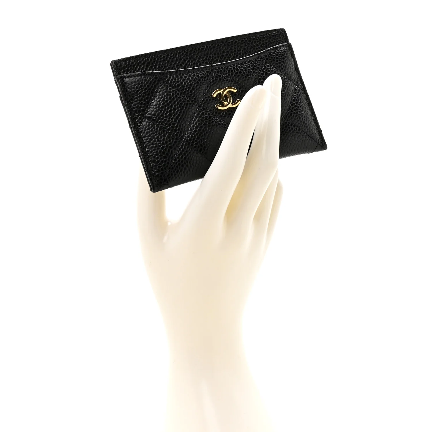 Caviar Quilted Card Holder Black - Image 2