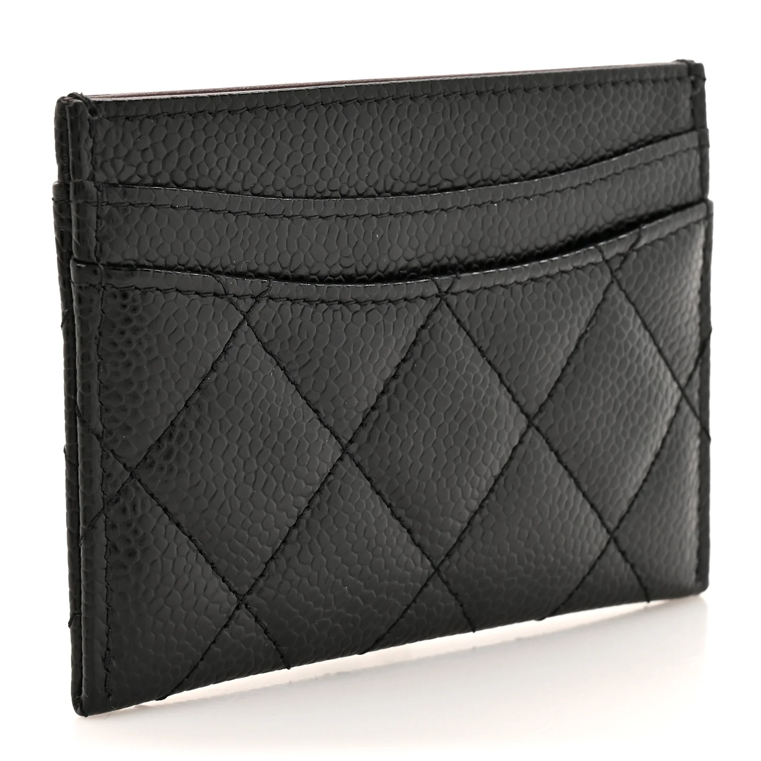 Caviar Quilted Card Holder Black - Image 3