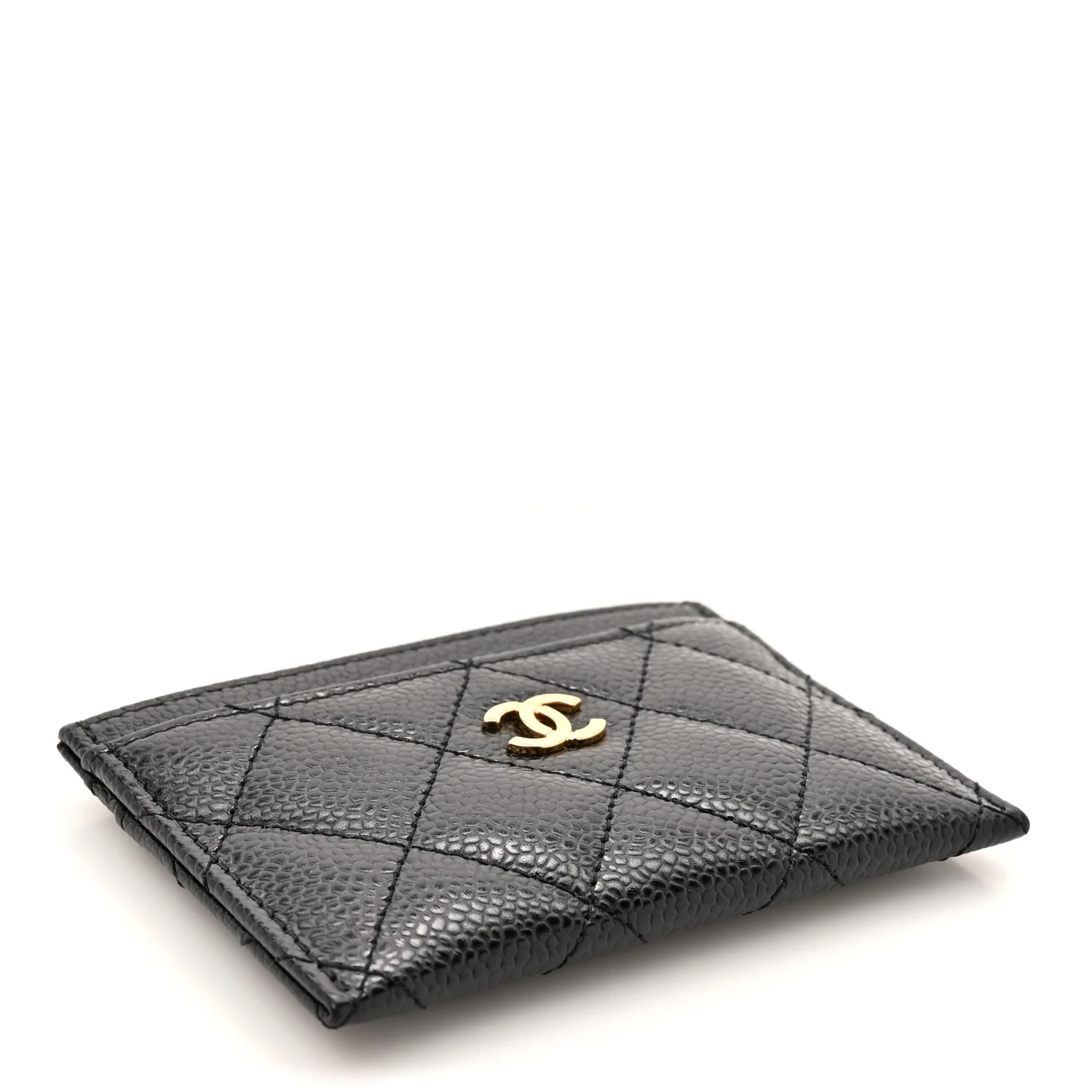 Caviar Quilted Card Holder Black - Image 4