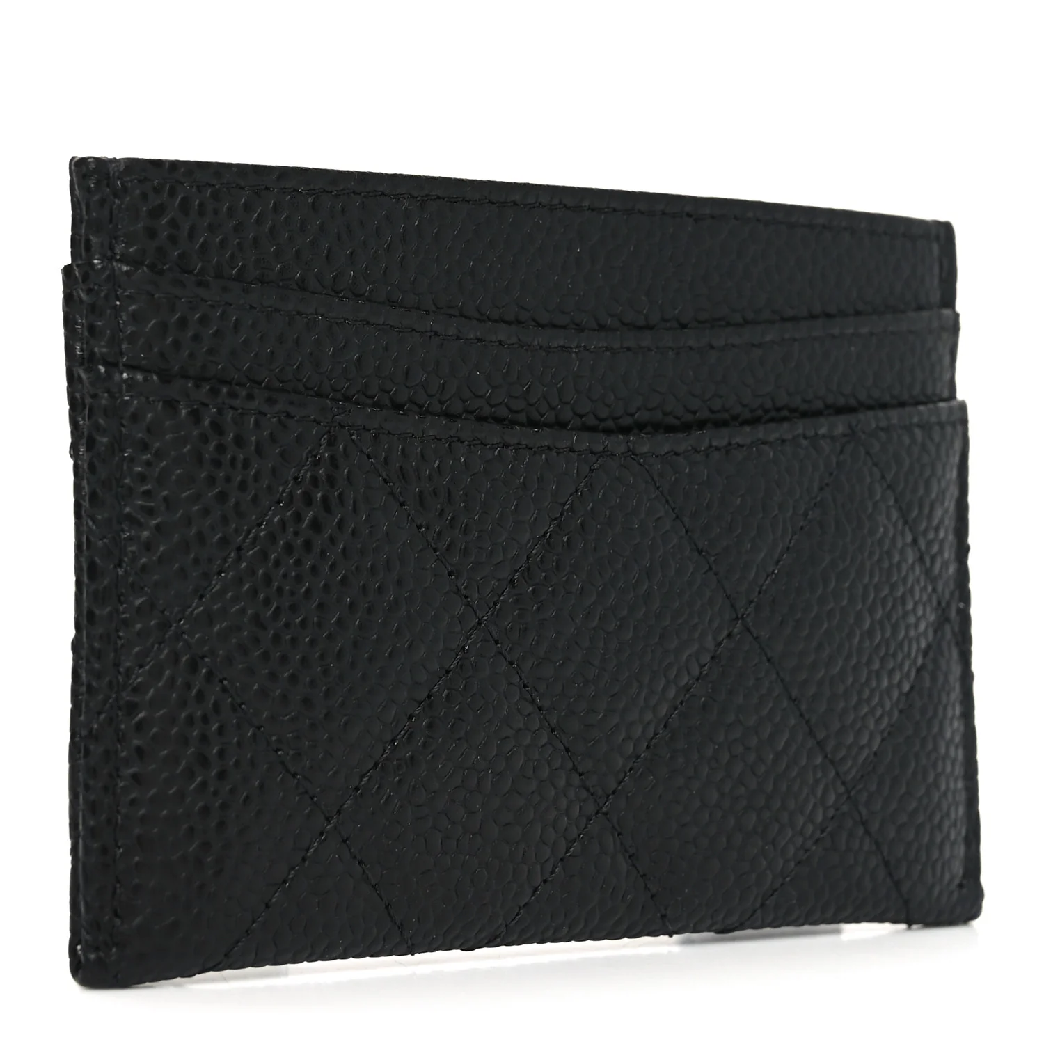 Caviar Quilted Card Holder Black - Image 2
