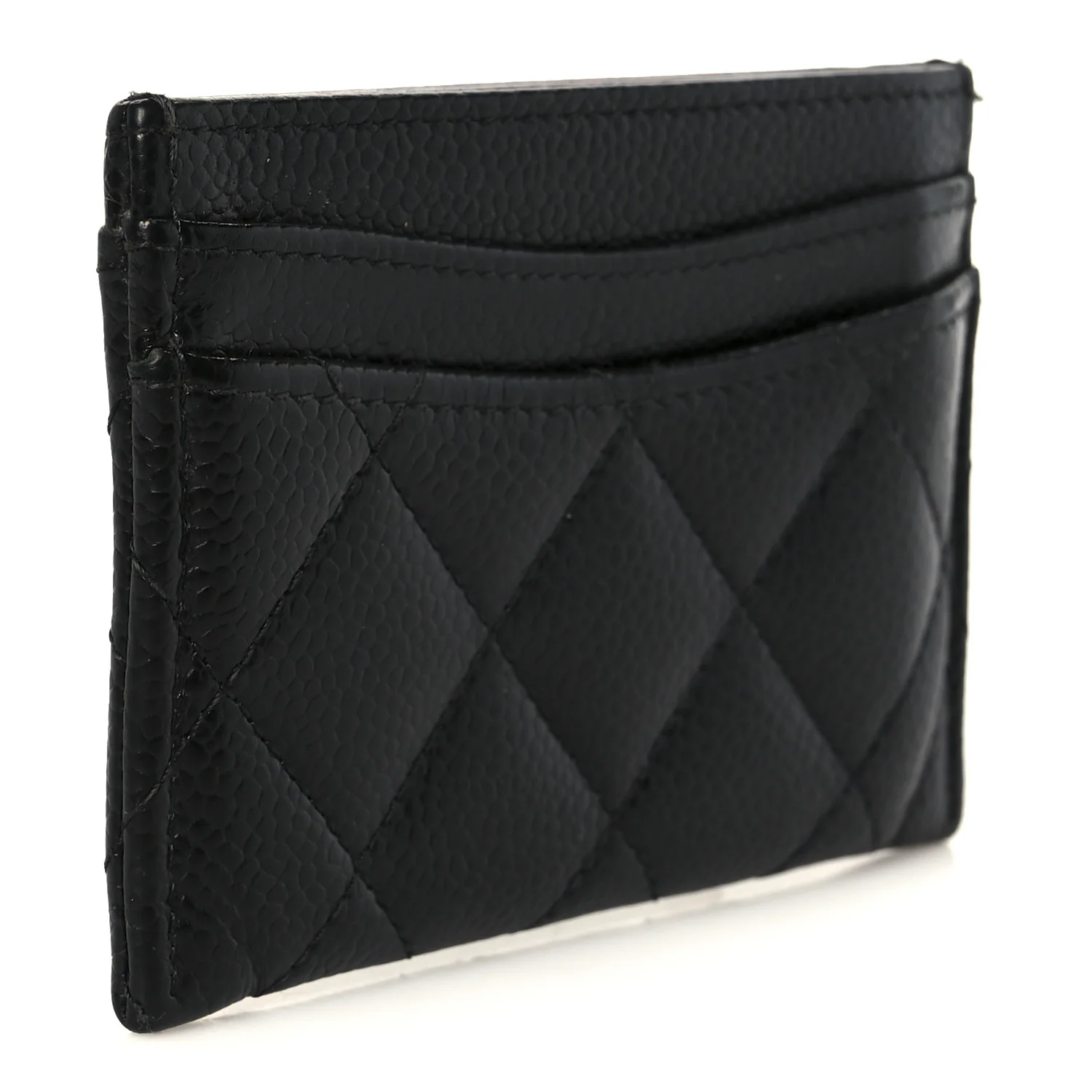 Caviar Quilted Card Holder Black - Image 3