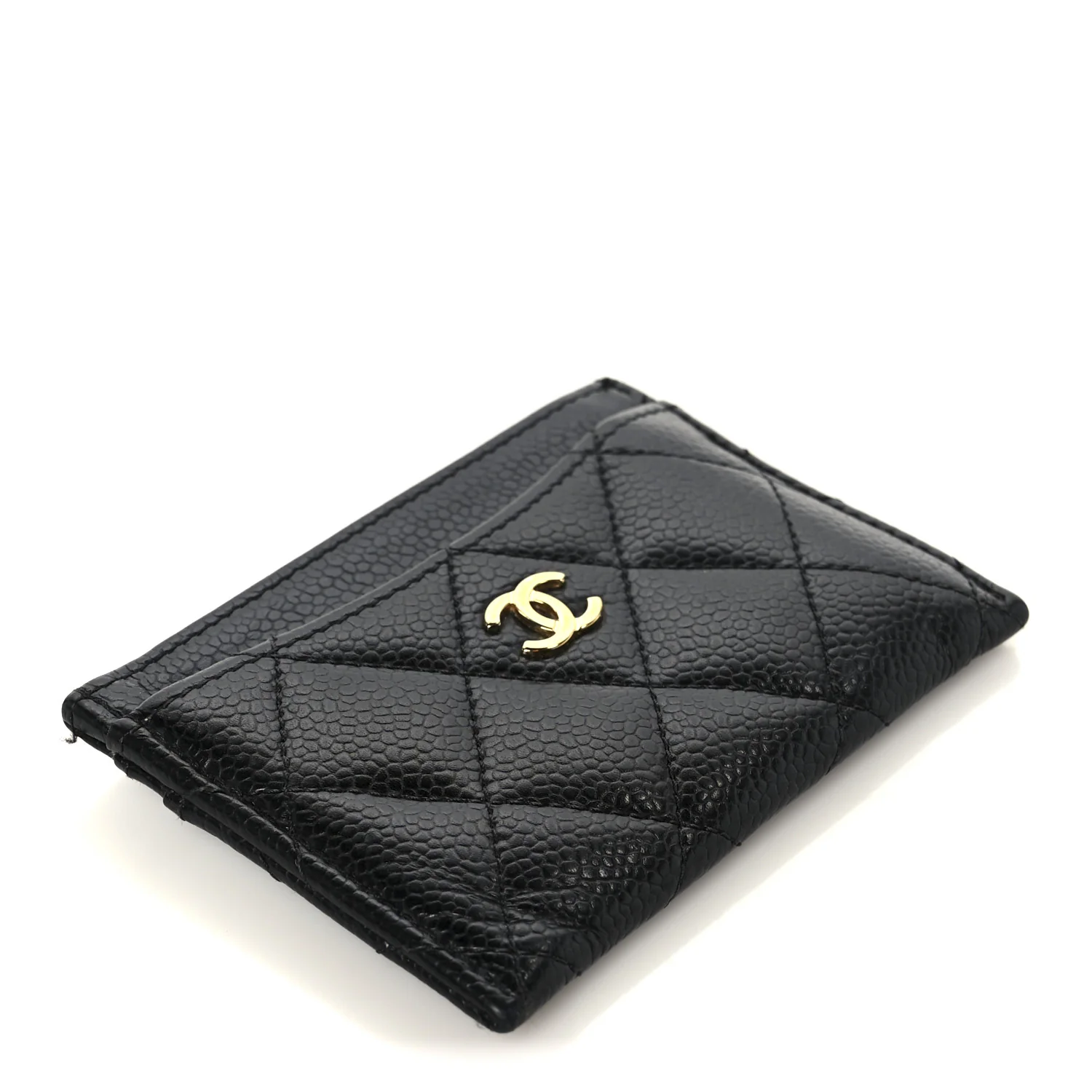 Caviar Quilted Card Holder Black - Image 4