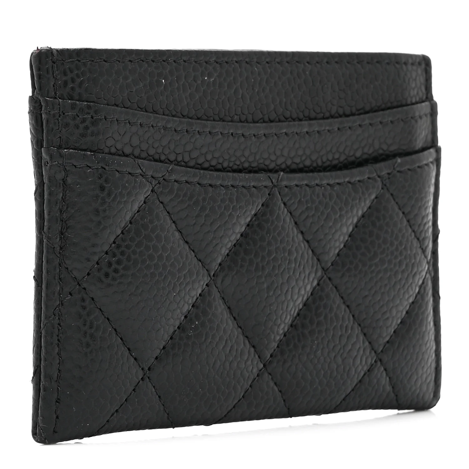 Caviar Quilted Card Holder Black - Image 3