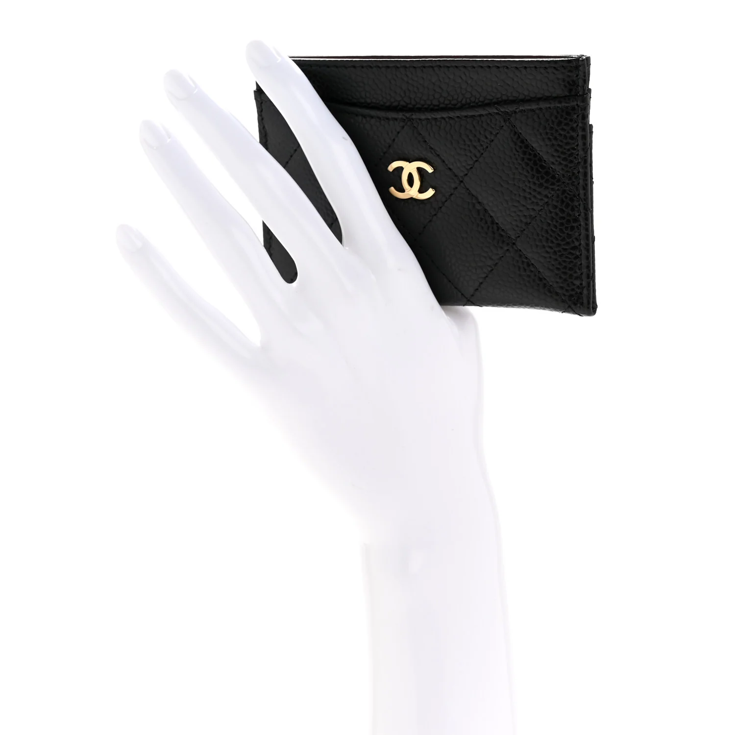 Caviar Quilted Card Holder Black - Image 2