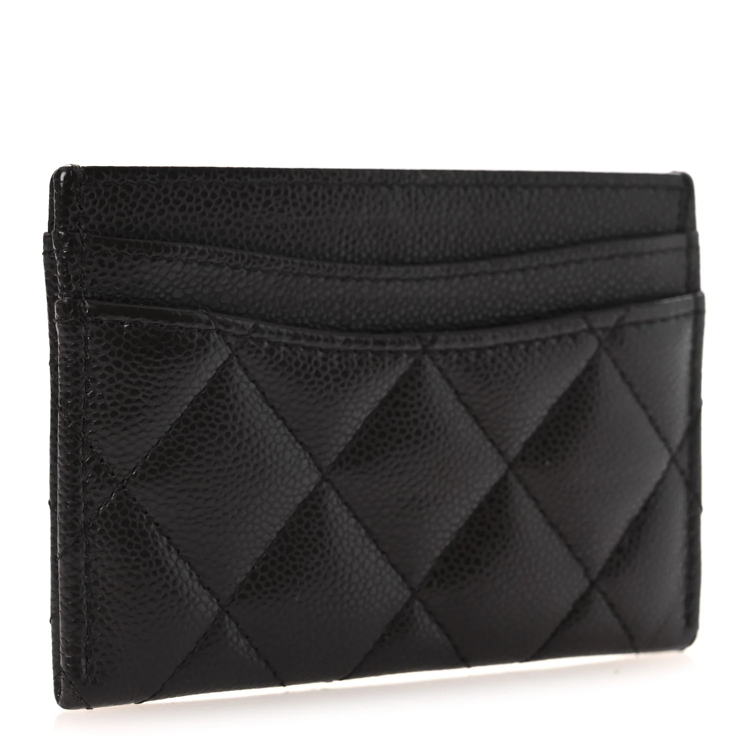 Caviar Quilted Card Holder Dark Brown - Image 3