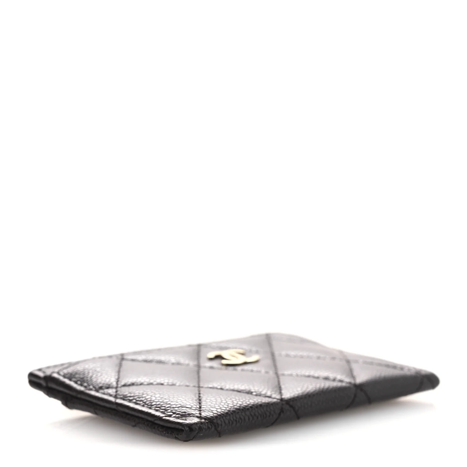 Caviar Quilted Card Holder Dark Brown - Image 4