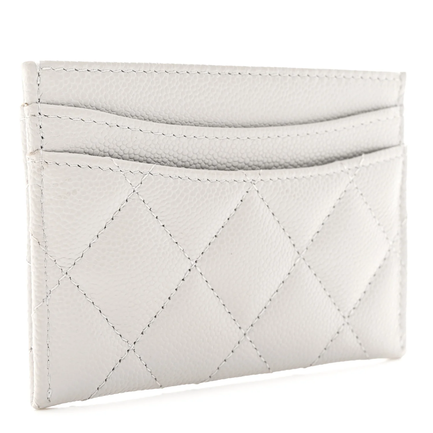 Caviar Quilted Card Holder Grey - Image 3